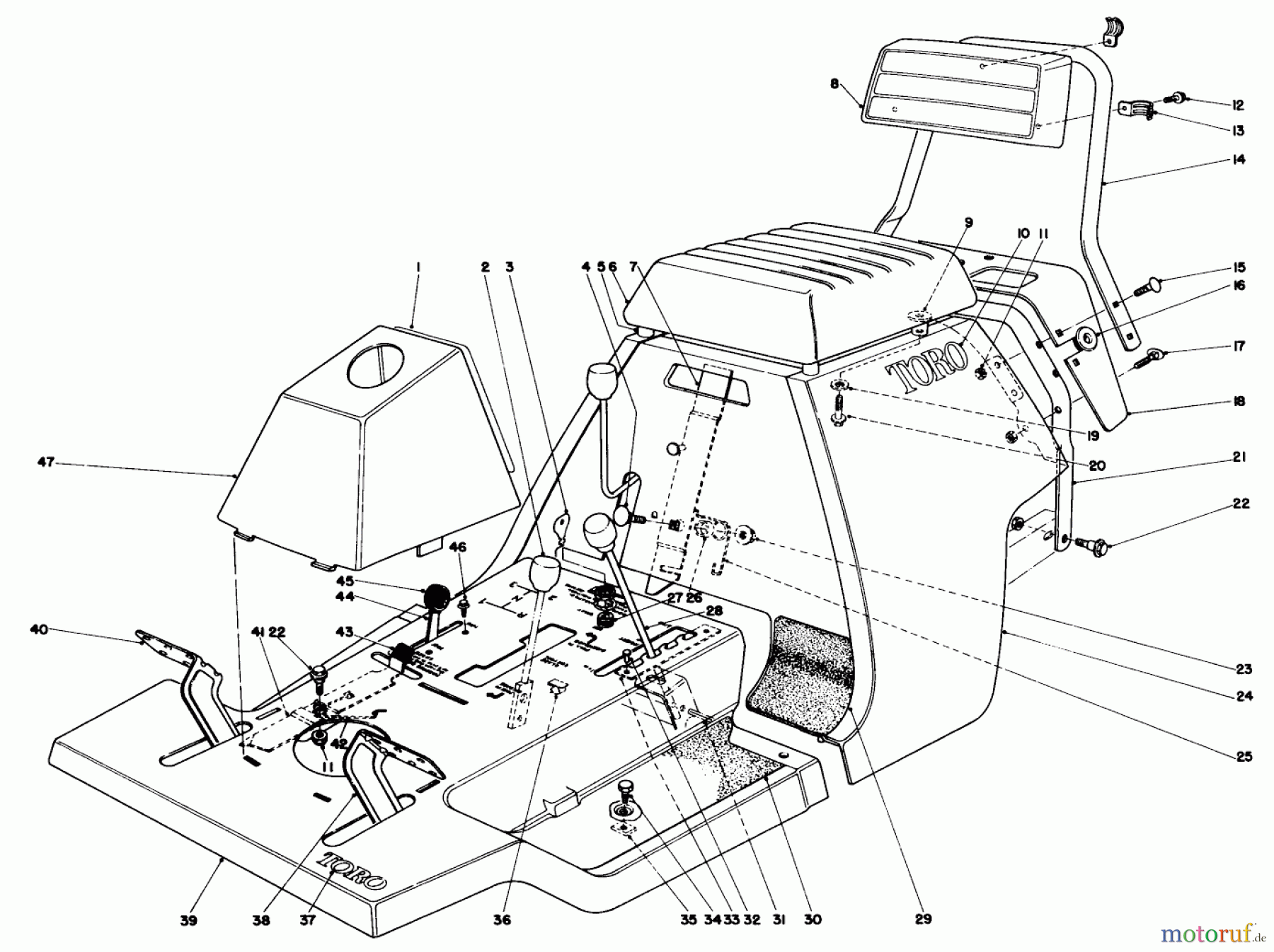  Toro Neu Mowers, Rear-Engine Rider 56006 - Toro 25