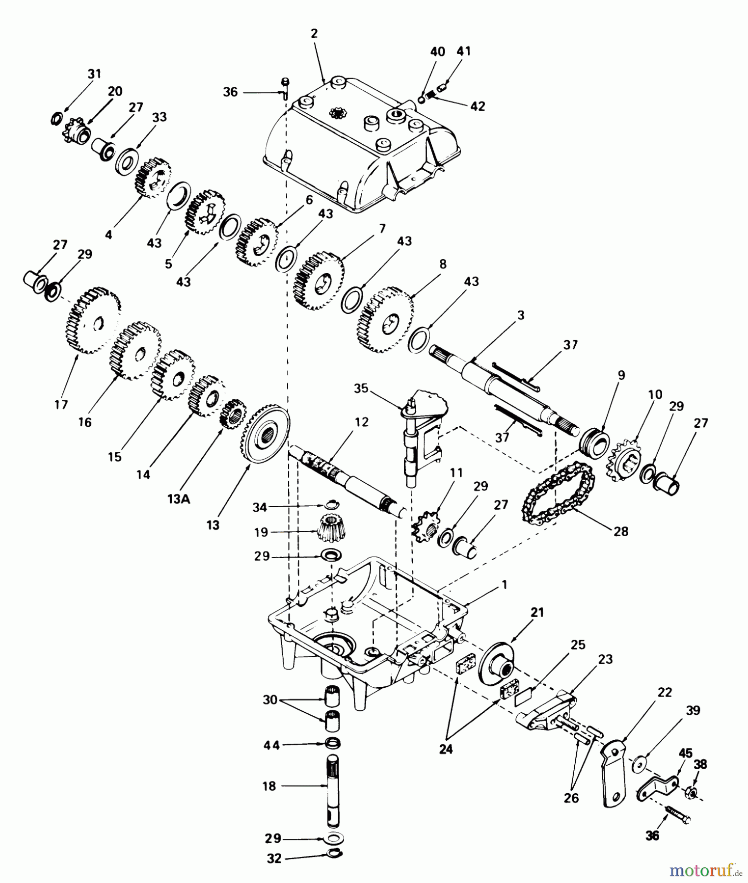  Toro Neu Mowers, Rear-Engine Rider 56125 (7-25) - Toro 7-25 Rear Engine Rider, 1987 (7000001-7999999) PEERLESS TRANSMISSION MODEL 762-A