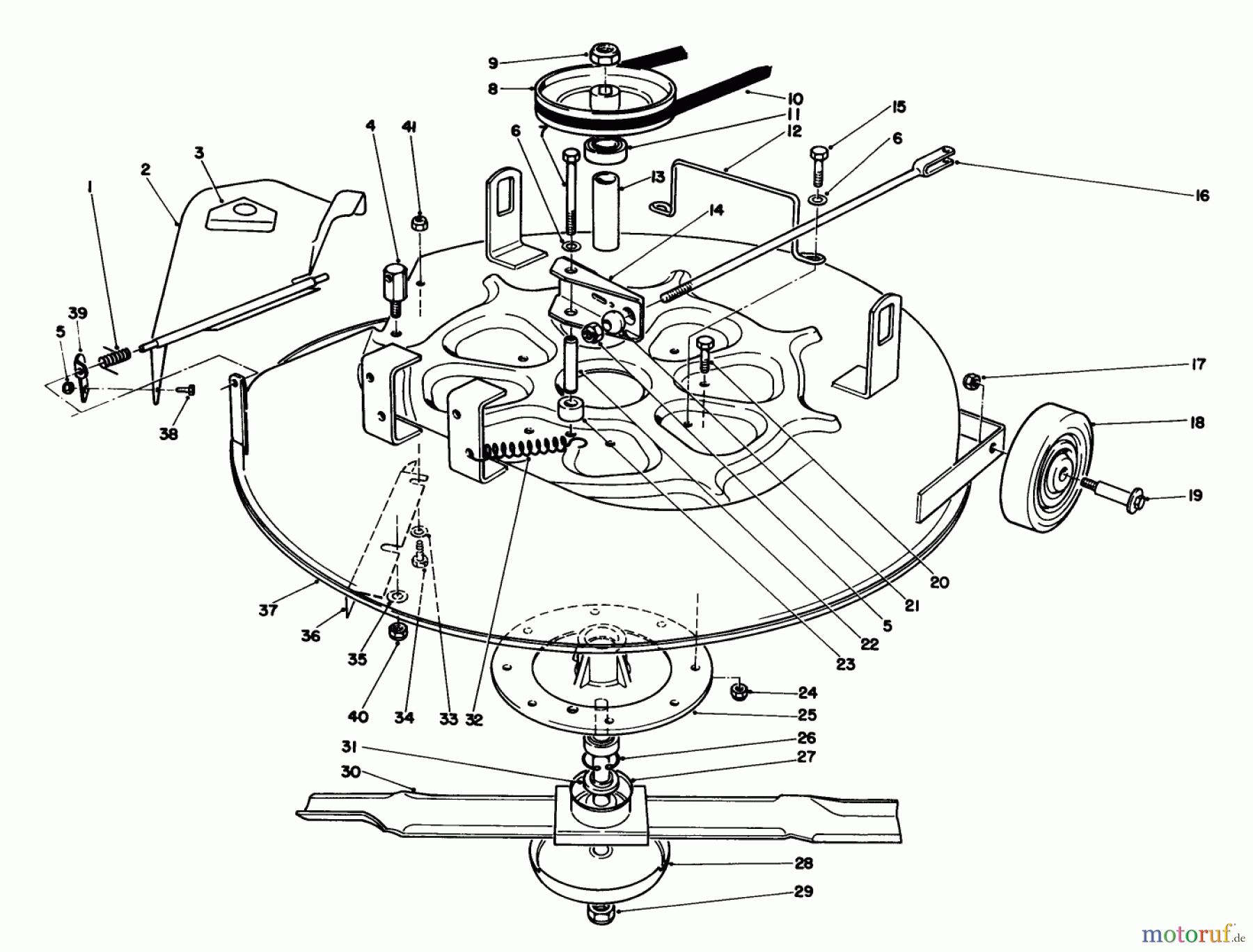  Toro Neu Mowers, Rear-Engine Rider 56127 (7-25) - Toro 7-25 Rear Engine Rider, 1988 (8000001-8999999) CUTTING UNIT ASSEMBLY