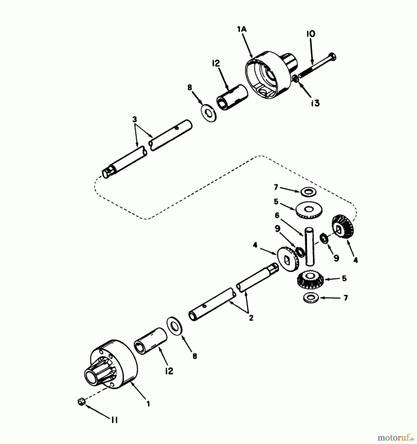  Toro Neu Mowers, Rear-Engine Rider 56170 (11-32) - Toro 11-32 Professional, 1986 (6000001-6999999) DIFFERENTIAL MODEL 100-050