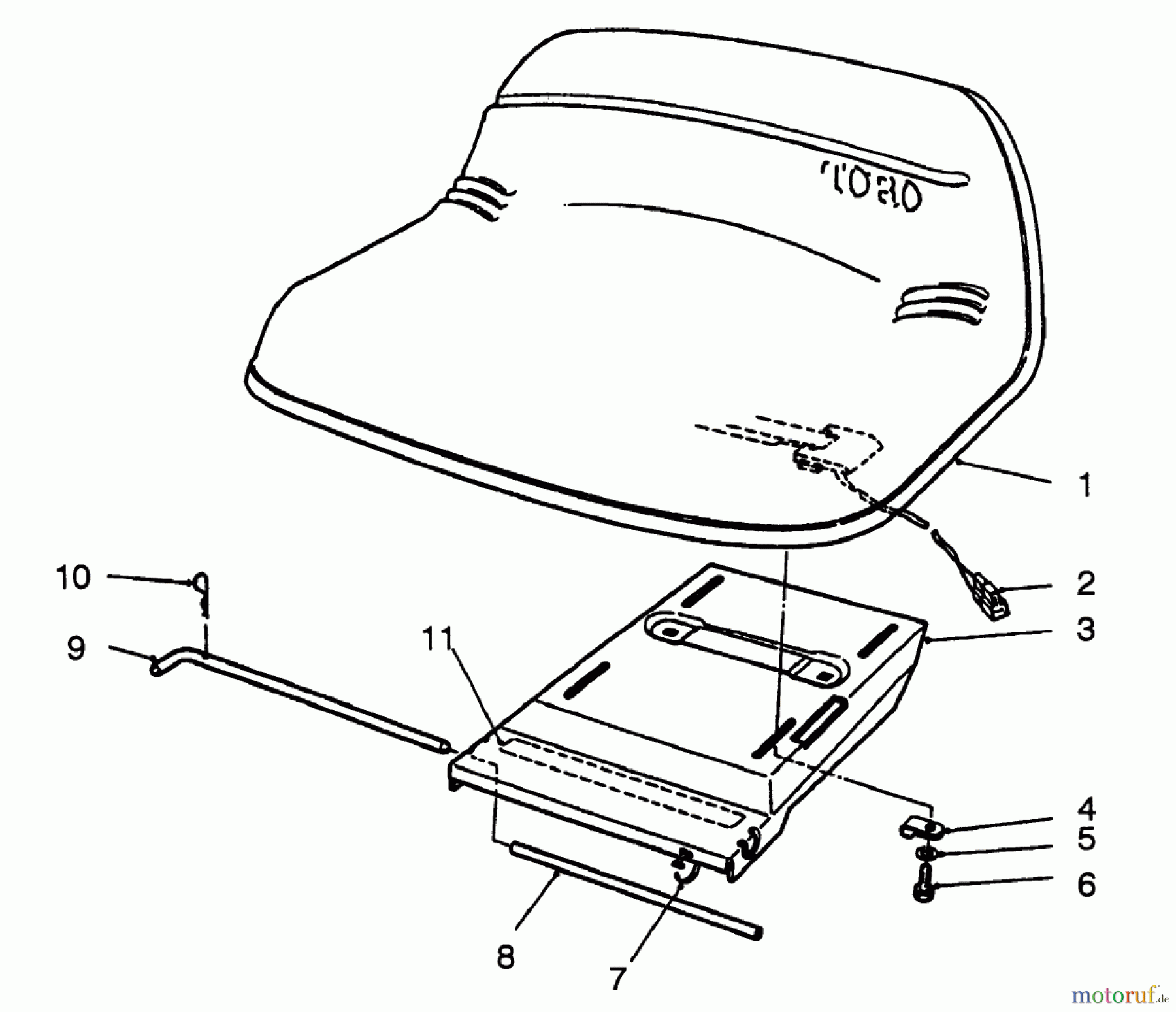  Toro Neu Mowers, Rear-Engine Rider 56185 (8-32) - Toro 8-32 Rear Engine Rider, 1992 (2000001-2999999) SEAT ASSEMBLY (MODEL NO. 56185)