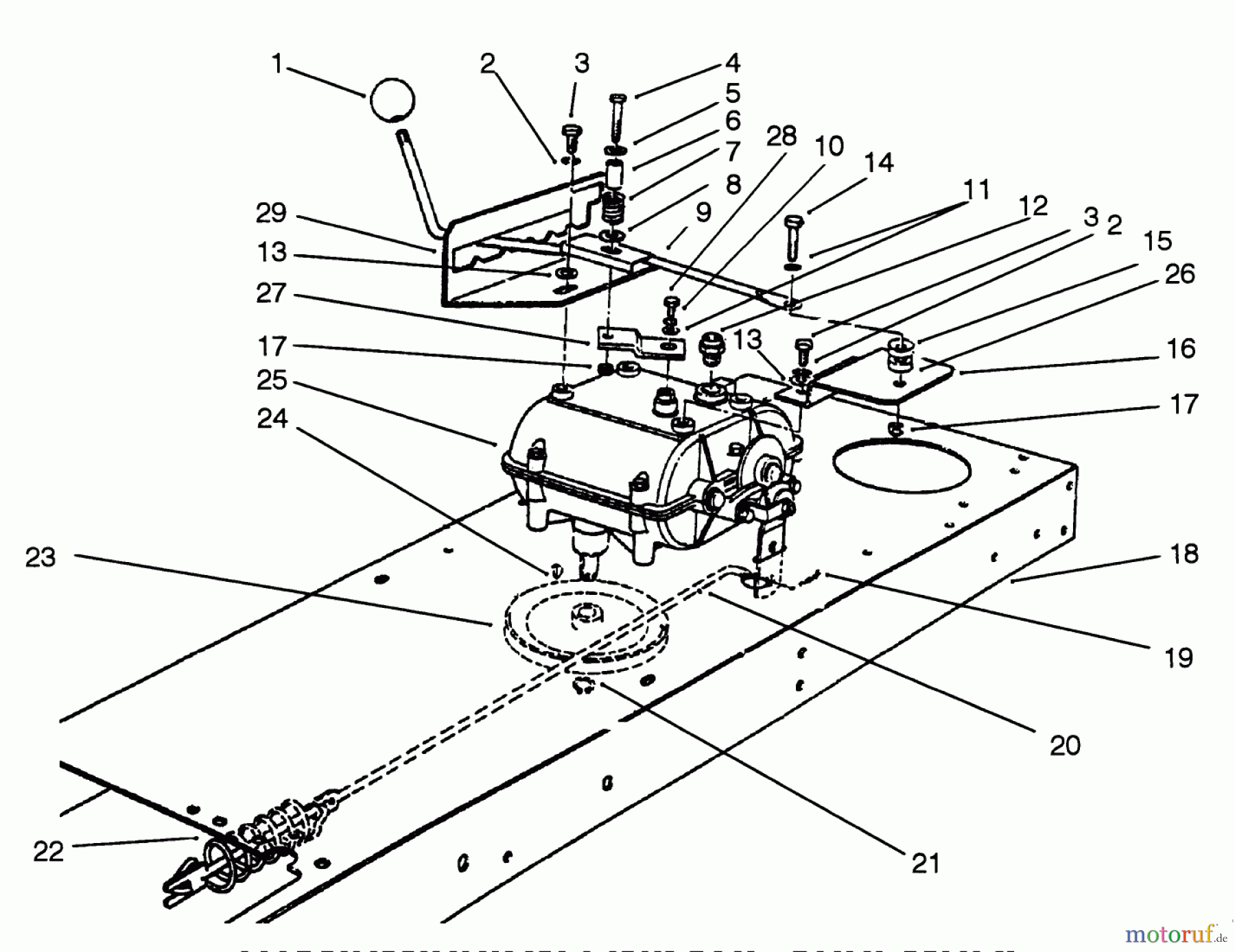  Toro Neu Mowers, Rear-Engine Rider 56190 (10-32) - Toro 10-32 Recycler Rider, 1992 (2000001-2999999) TRANSMISSION LINKAGE ASSEMBLY