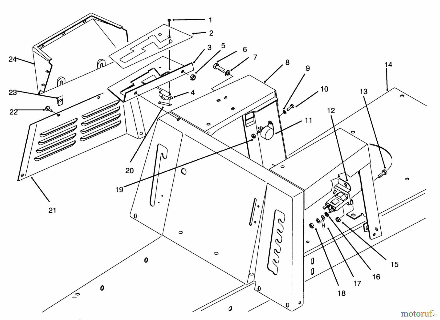  Toro Neu Mowers, Rear-Engine Rider 70042 (8-32) - Toro 8-32 Rear Engine Rider, 1993 (3900001-3999999) SEAT BODY & SIDE PANEL ASSEMBLY