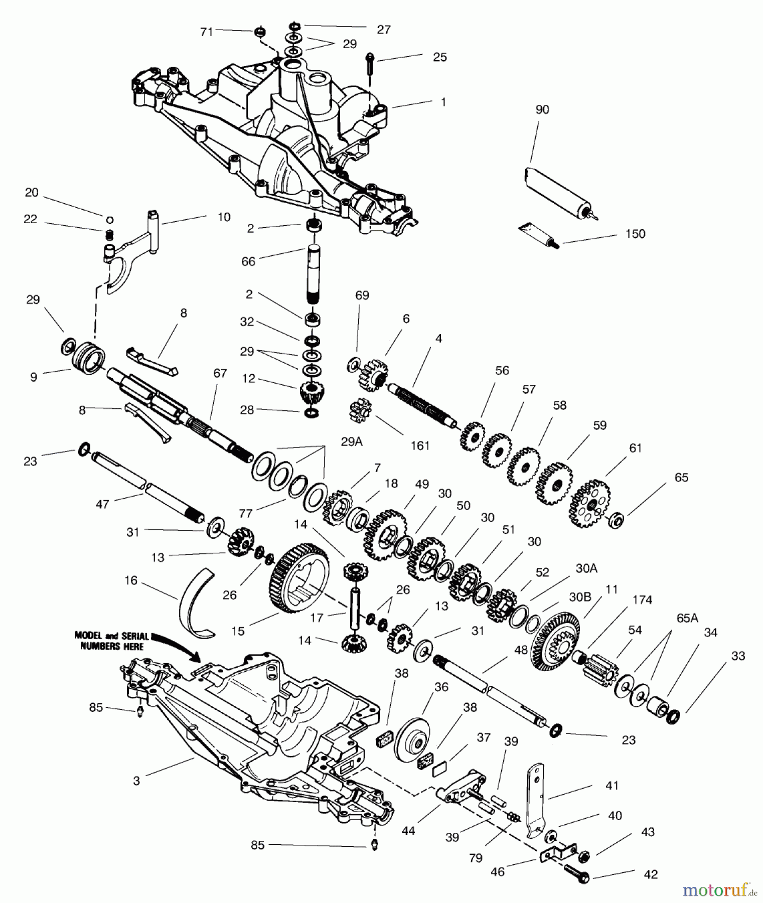  Toro Neu Mowers, Rear-Engine Rider 70183 (13-32) - Toro 13-32 Rear Engine Rider, 1996 (6900001-6999999) PEERLESS TRANSAXLE MODEL NO. 915-019