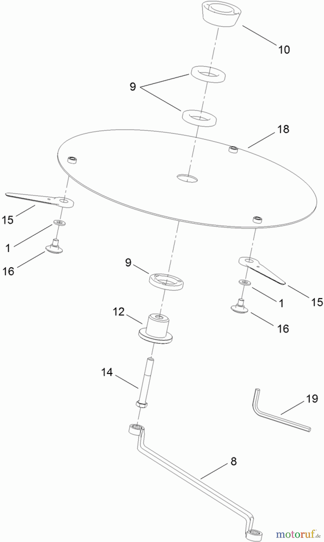  Toro Neu Mowers, Walk-Behind Seite 1 02605 - Toro HoverPro 550 Mower, 2012 (SN 312000001-312999999) CUTTING ASSEMBLY