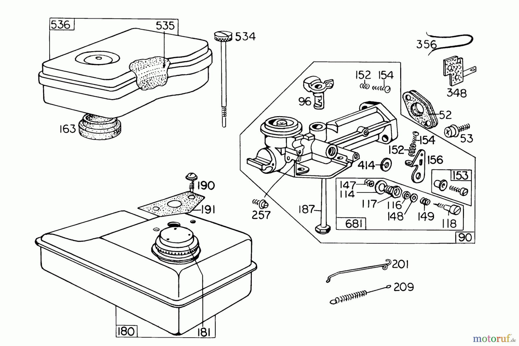  Toro Neu Mowers, Walk-Behind Seite 1 10018 - Toro Sportlawn Lawnmower, 1973 (3000001-3999999) CARBURETOR ASSEMBLY