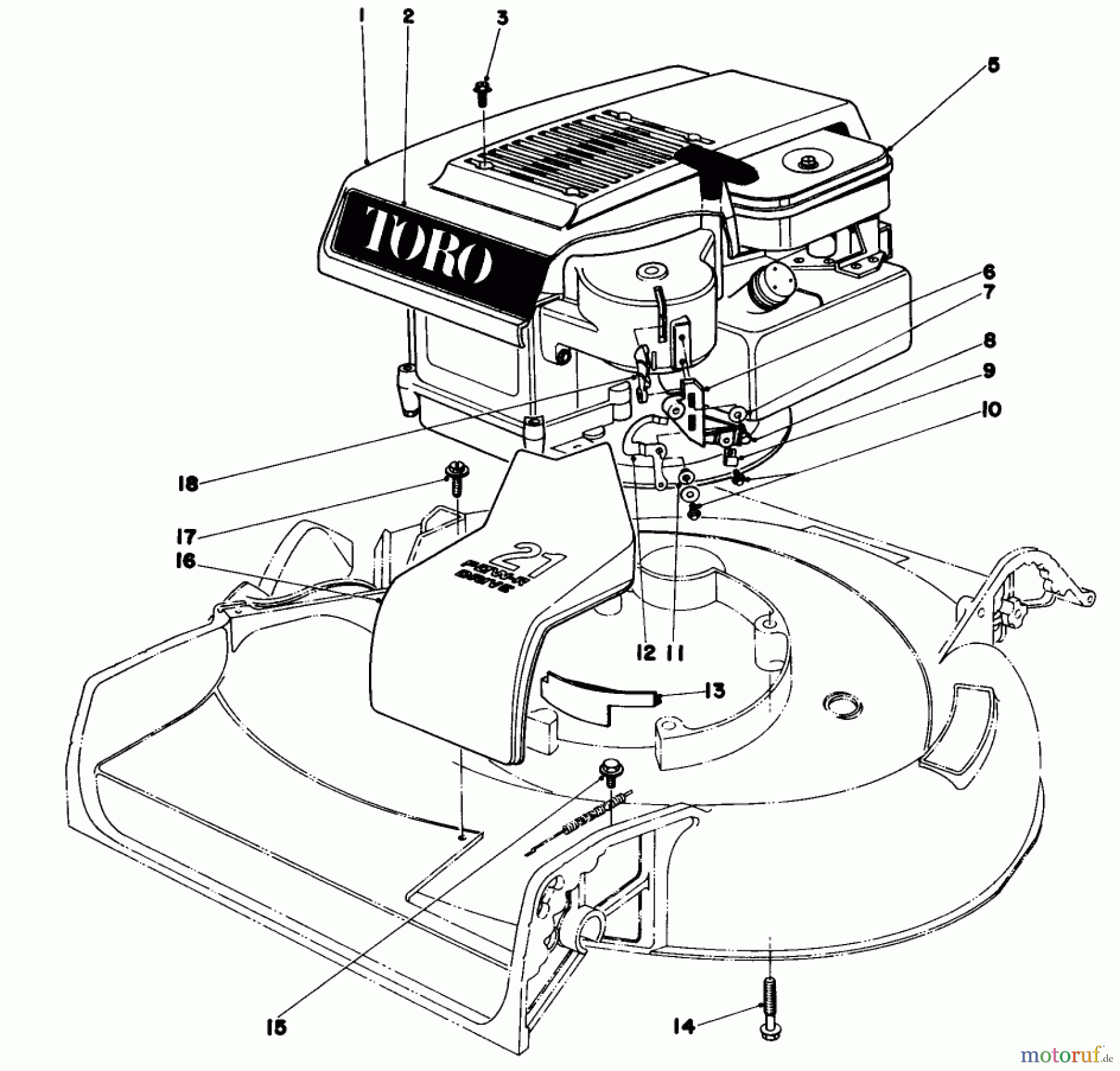  Toro Neu Mowers, Walk-Behind Seite 1 16277 - Toro Whirlwind Lawnmower, 1979 (9000001-9999999) ENGINE ASSEMBLY MODEL 16277