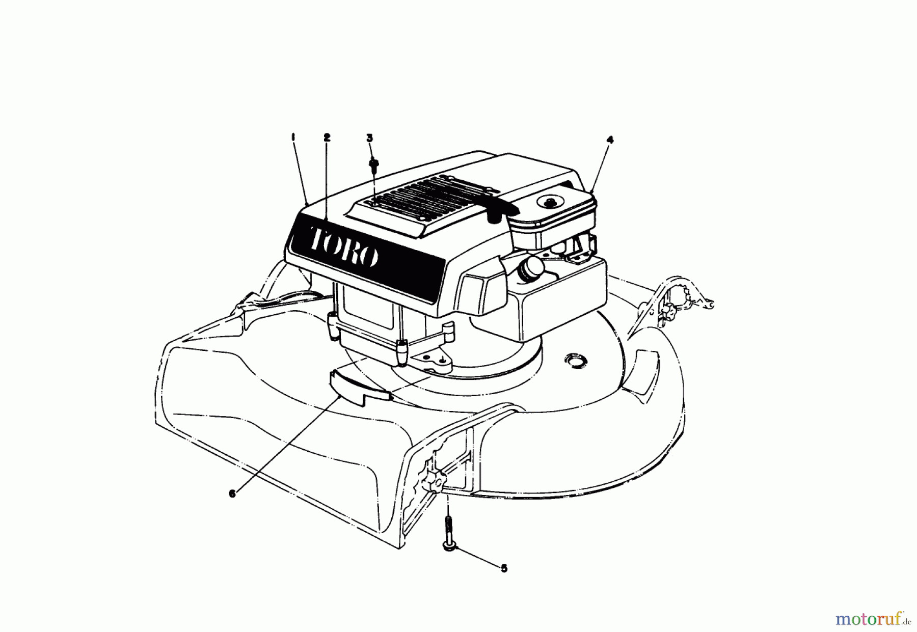  Toro Neu Mowers, Walk-Behind Seite 1 16035 - Toro Whirlwind II Lawnmower, 1977 (7000001-7999999) ENGINE ASSEMBLY MODEL 16035 & 16106