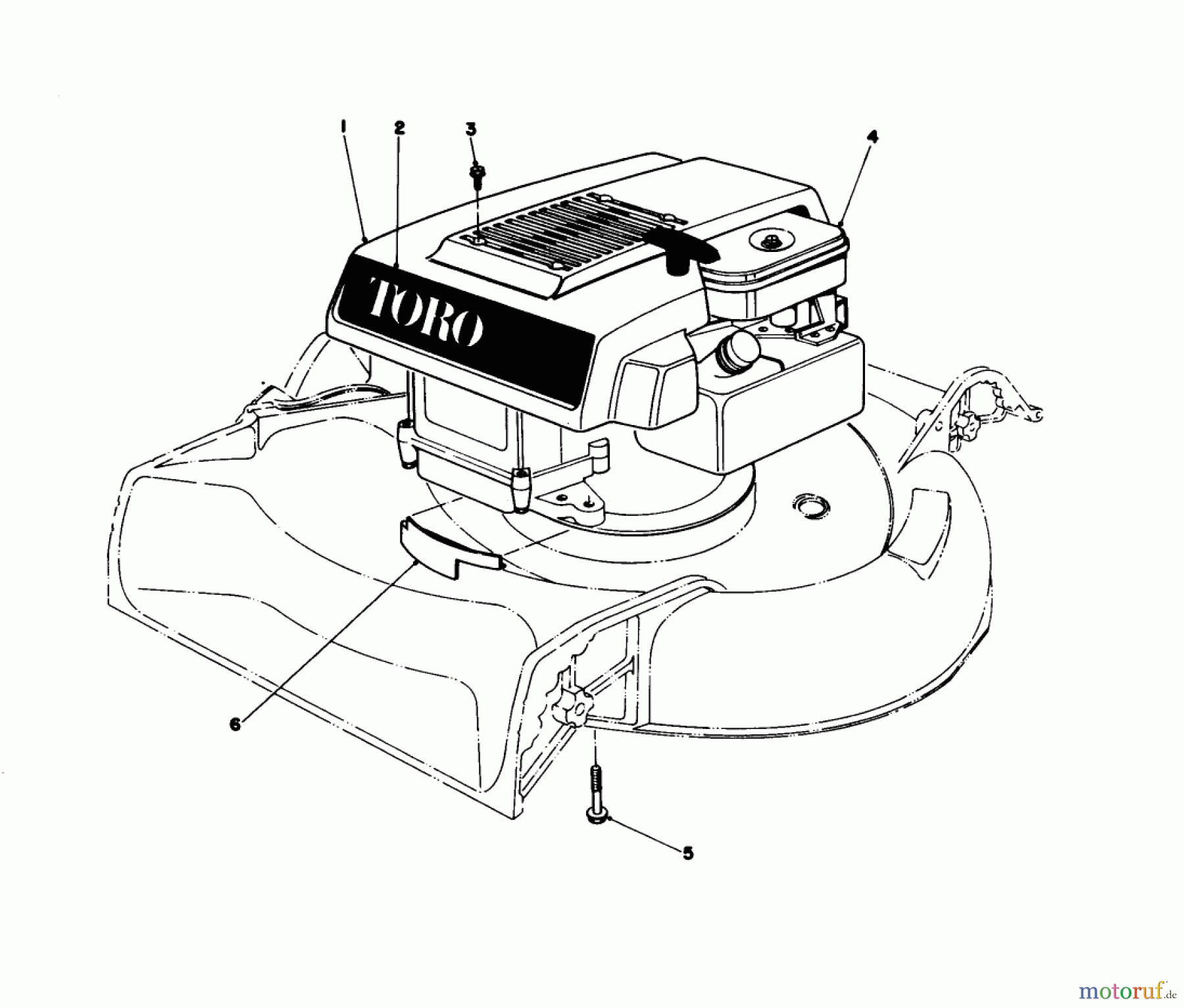  Toro Neu Mowers, Walk-Behind Seite 1 16067 - Toro Whirlwind II Lawnmower, 1977 (7000001-7999999) ENGINE ASSEMBLY MODEL 16067 & 16155