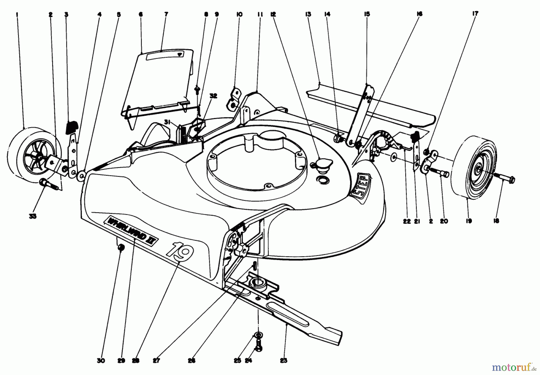  Toro Neu Mowers, Walk-Behind Seite 1 16155 - Toro Whirlwind II Lawnmower, 1978 (8000001-8999999) HOUSING ASSEMBLY MODEL 16067 & 10155