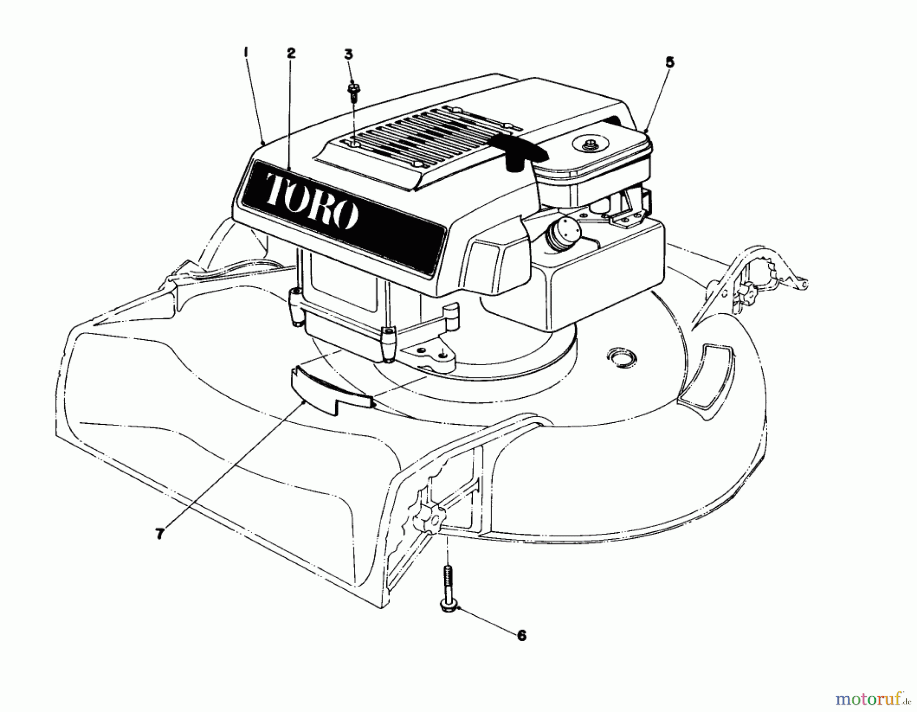  Toro Neu Mowers, Walk-Behind Seite 1 16067 - Toro Whirlwind II Lawnmower, 1979 (9000001-9999999) ENGINE ASSEMBLY MODEL 16067 AND 16155