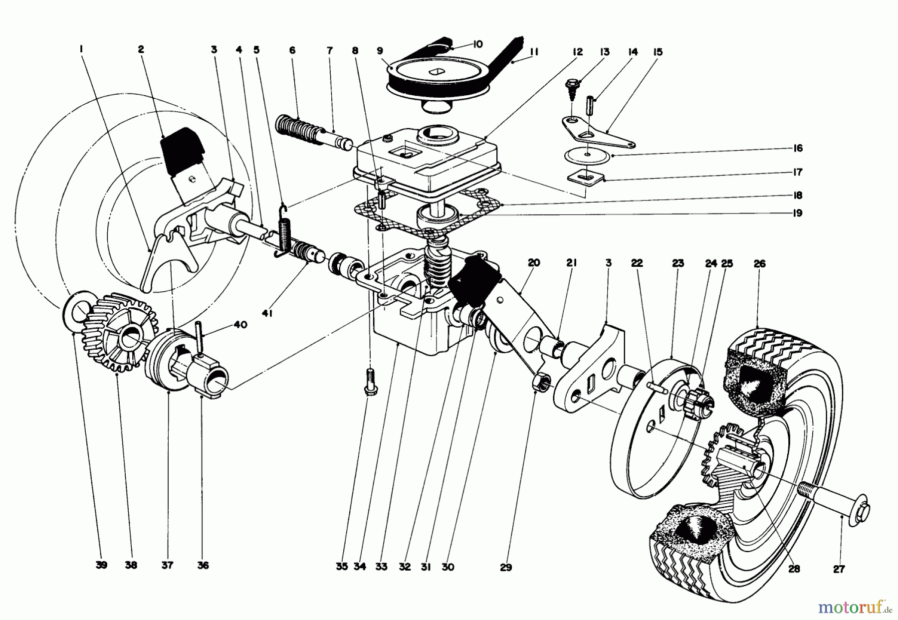  Toro Neu Mowers, Walk-Behind Seite 1 16173 - Toro Whirlwind Lawnmower, 1976 (6000001-6999999) GEAR BOX ASSEMBLY