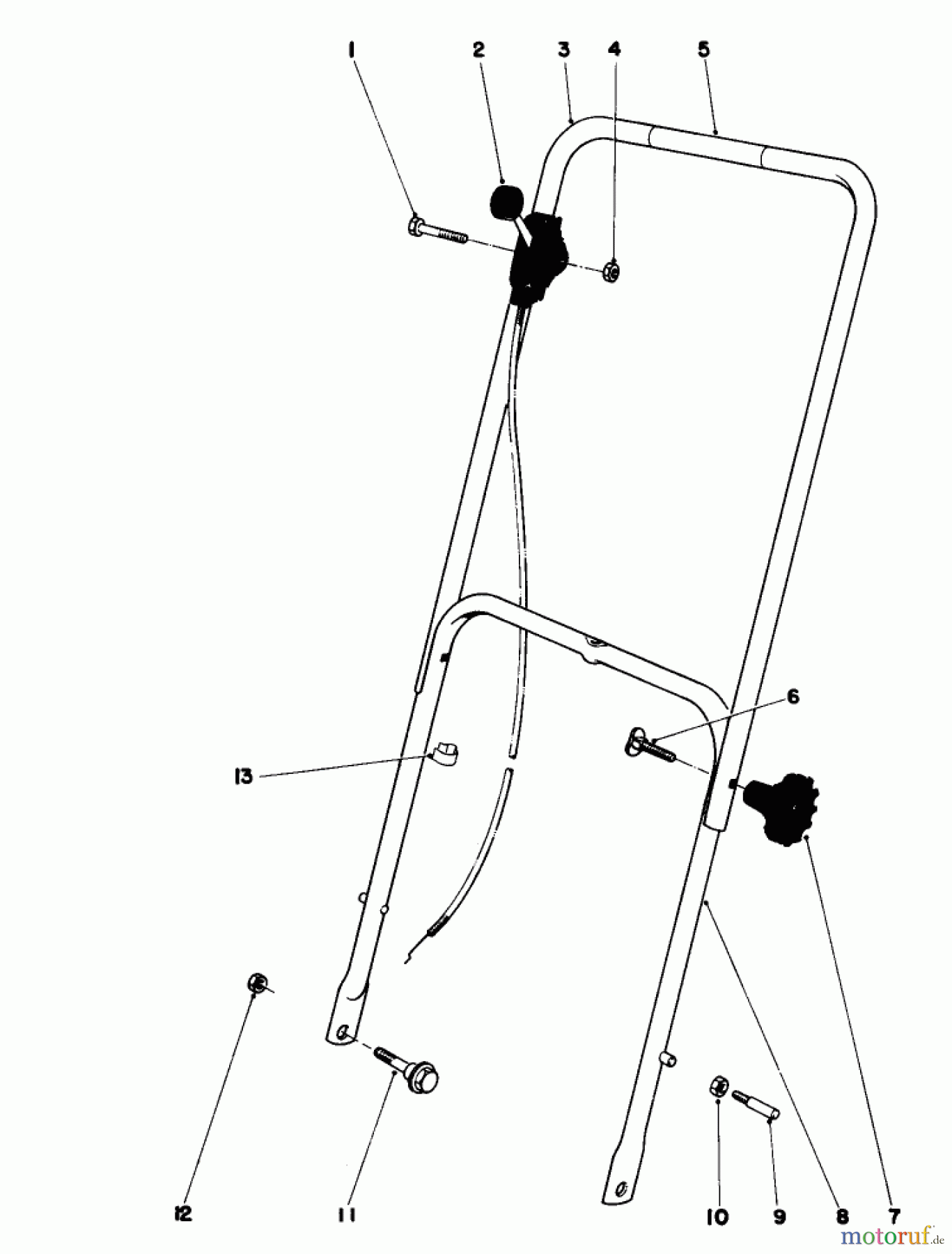  Toro Neu Mowers, Walk-Behind Seite 1 16165 - Toro Lawnmower, 1980 (0000001-0999999) HANDLE ASSEMBLY MODEL 16077 AND 16165