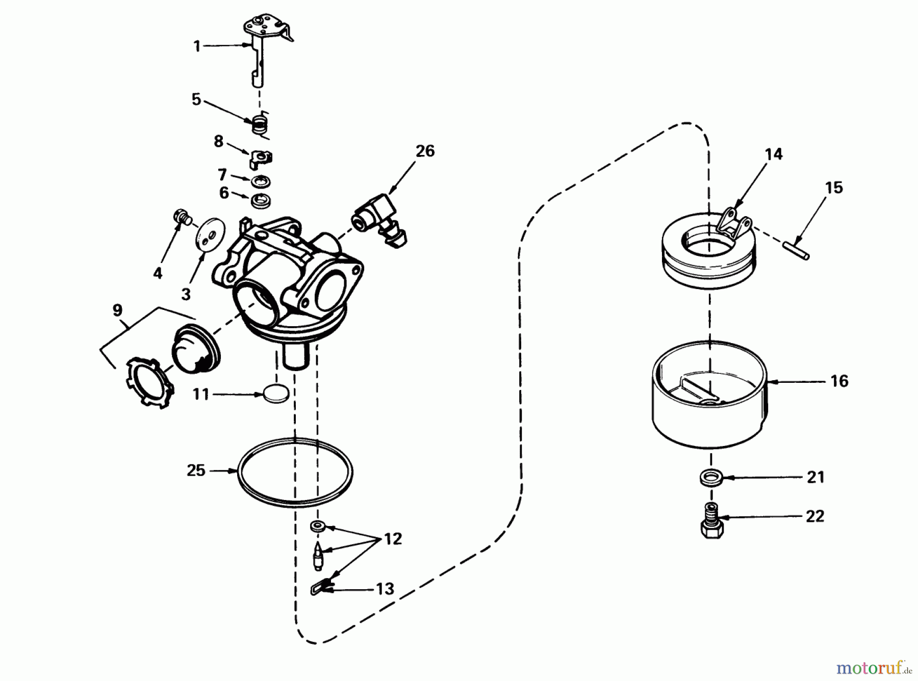  Toro Neu Mowers, Walk-Behind Seite 1 16165 - Toro Lawnmower, 1981 (1000001-1999999) CARBURETOR NO. 632050