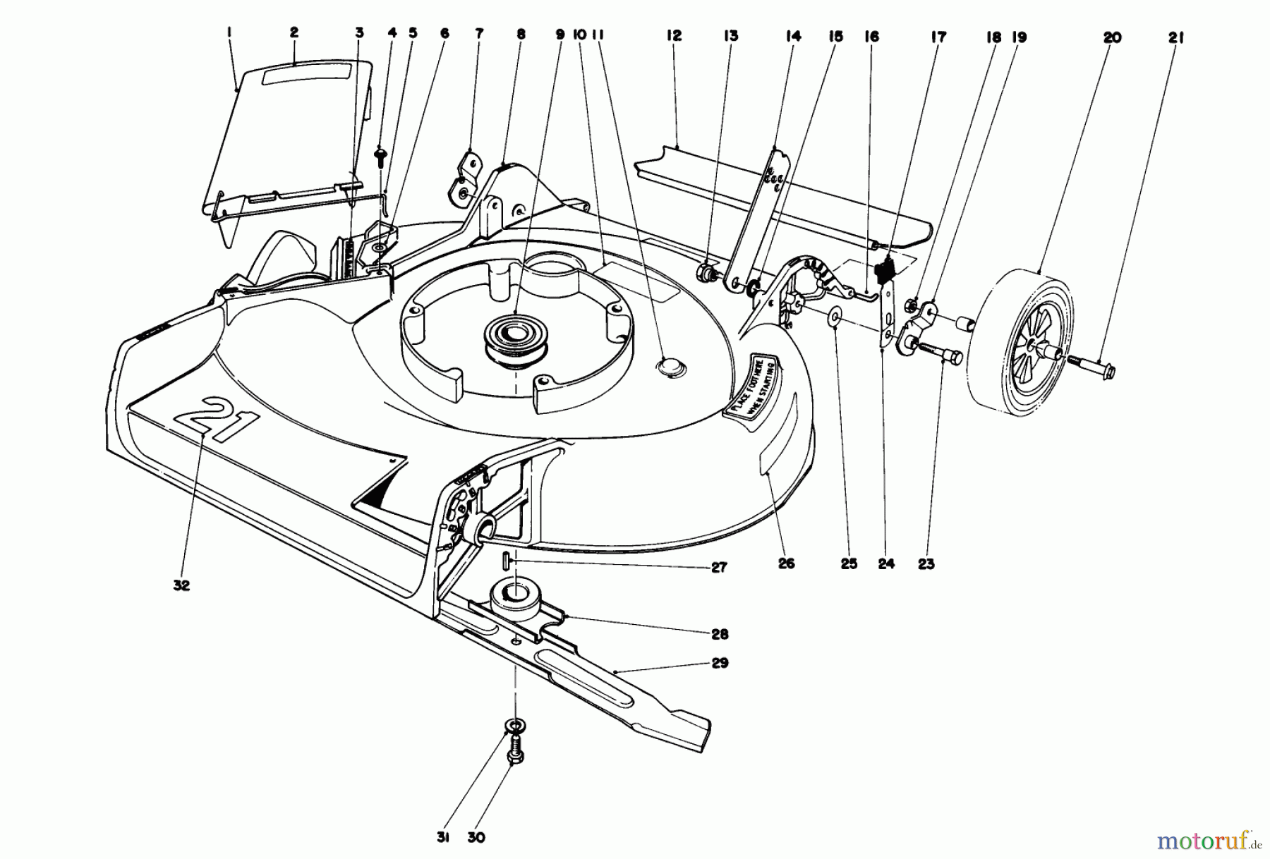  Toro Neu Mowers, Walk-Behind Seite 1 16077 - Toro Lawnmower, 1981 (1000001-1999999) HOUSING ASSEMBLY MODEL 16297