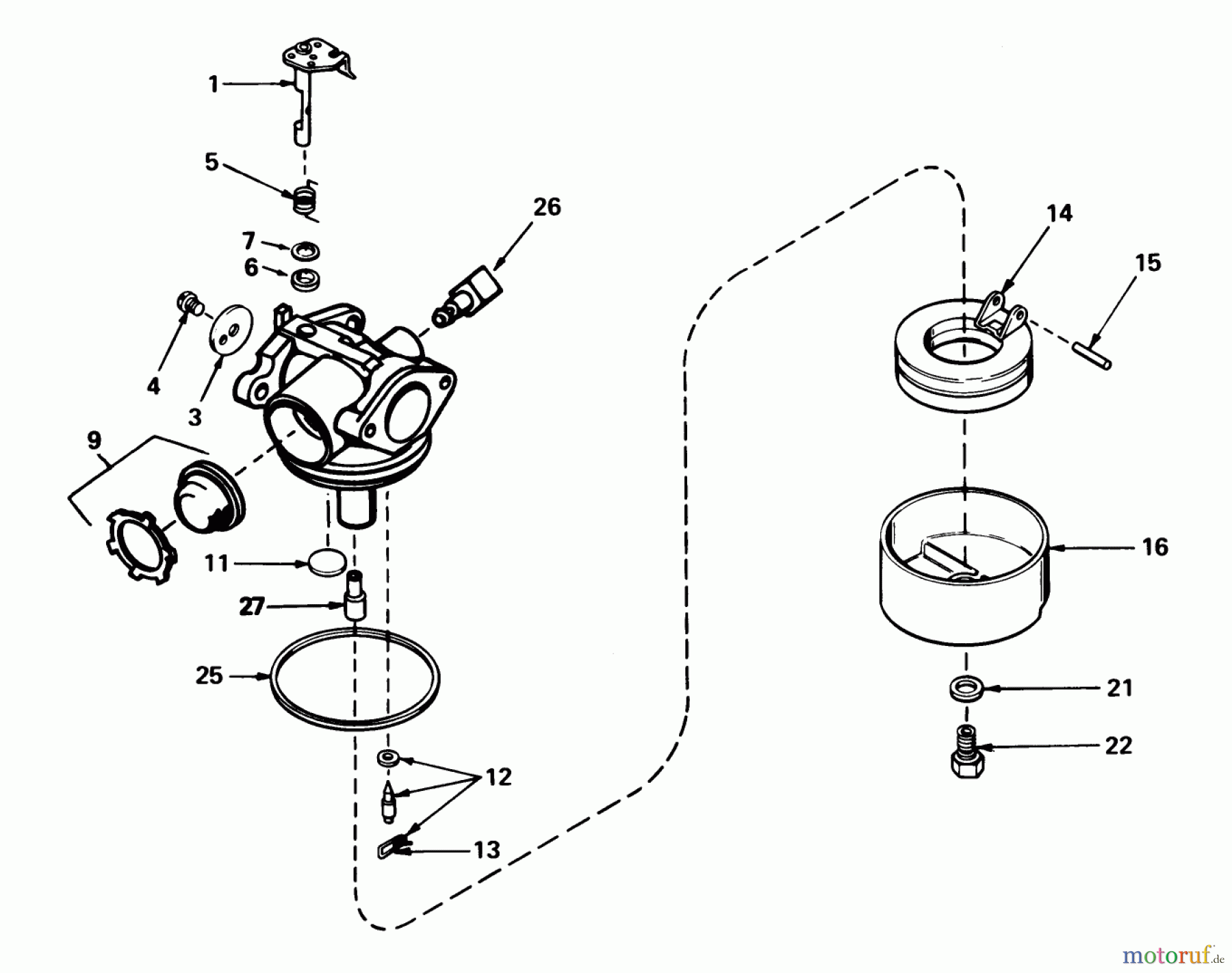  Toro Neu Mowers, Walk-Behind Seite 1 16297 - Toro Lawnmower, 1982 (2000001-2999999) CARBURETOR NO. 632050A