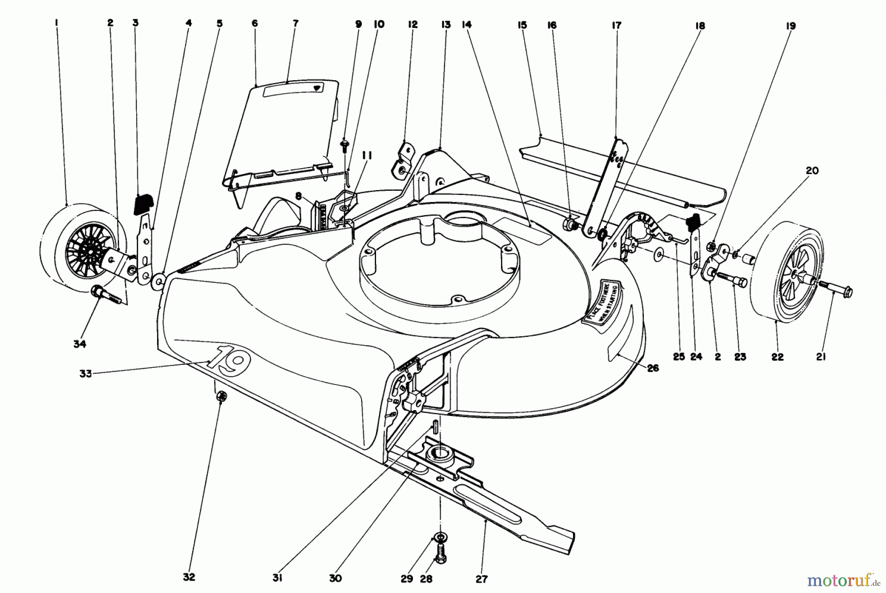  Toro Neu Mowers, Walk-Behind Seite 1 16297 - Toro Lawnmower, 1982 (2000001-2999999) HOUSING ASSEMBLY MODEL 16077 AND 16165