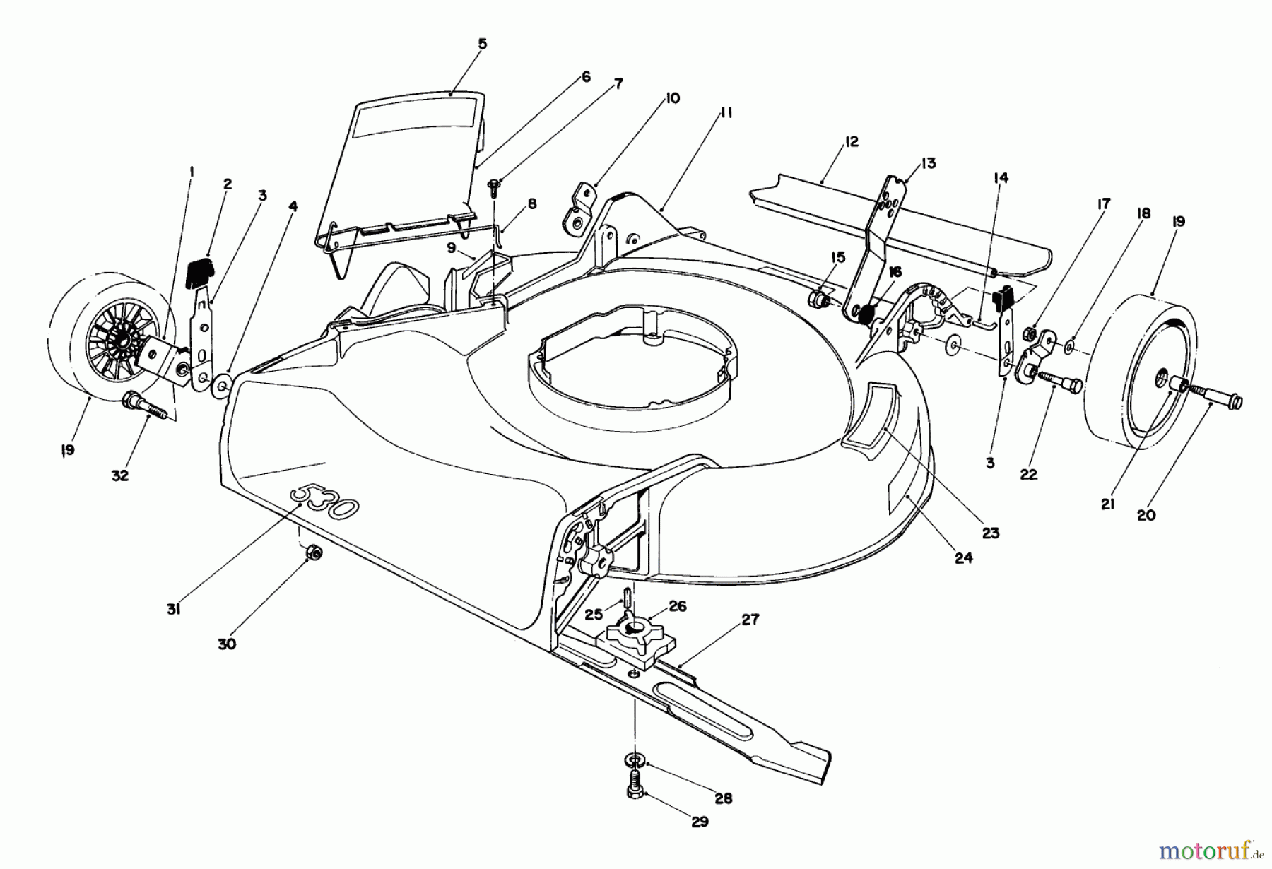  Toro Neu Mowers, Walk-Behind Seite 1 16165 - Toro Lawnmower, 1983 (3000001-3999999) HOUSING ASSEMBLY