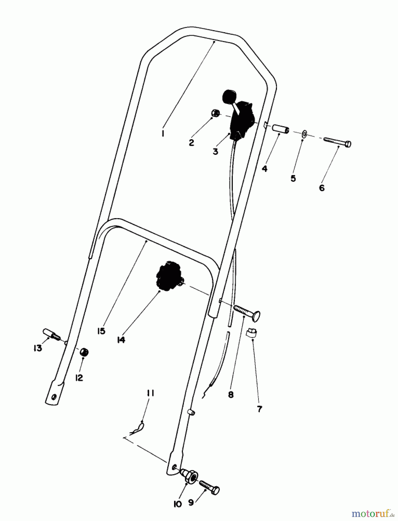  Toro Neu Mowers, Walk-Behind Seite 1 16165C - Toro Lawnmower, 1986 (6000001-6999999) HANDLE ASSEMBLY