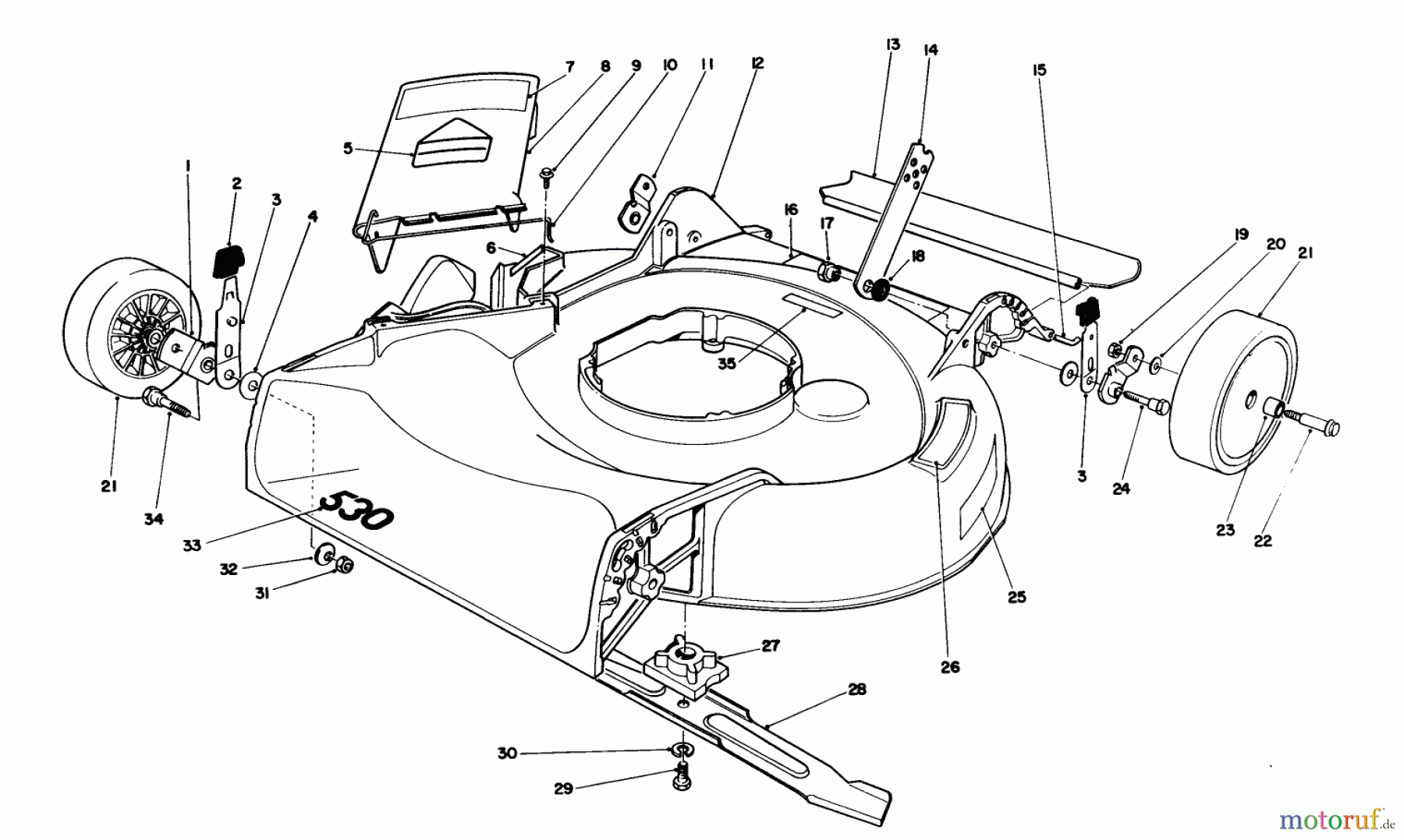  Toro Neu Mowers, Walk-Behind Seite 1 16165C - Toro Lawnmower, 1986 (6000001-6999999) HOUSING ASSEMBLY