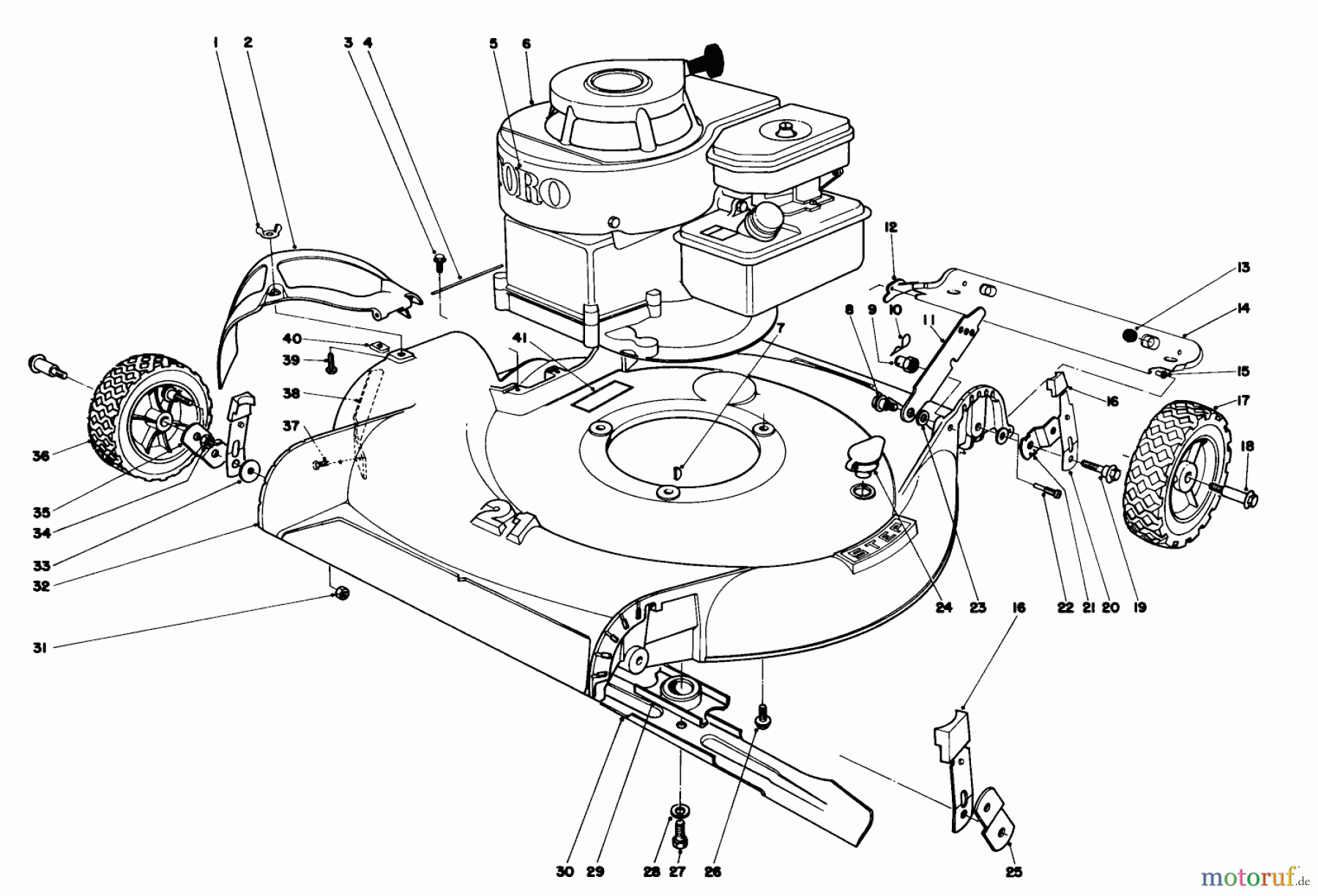  Toro Neu Mowers, Walk-Behind Seite 1 16169 - Toro Lawnmower, 1975 (5000001-5999999) HOUSING ASSEMBLY