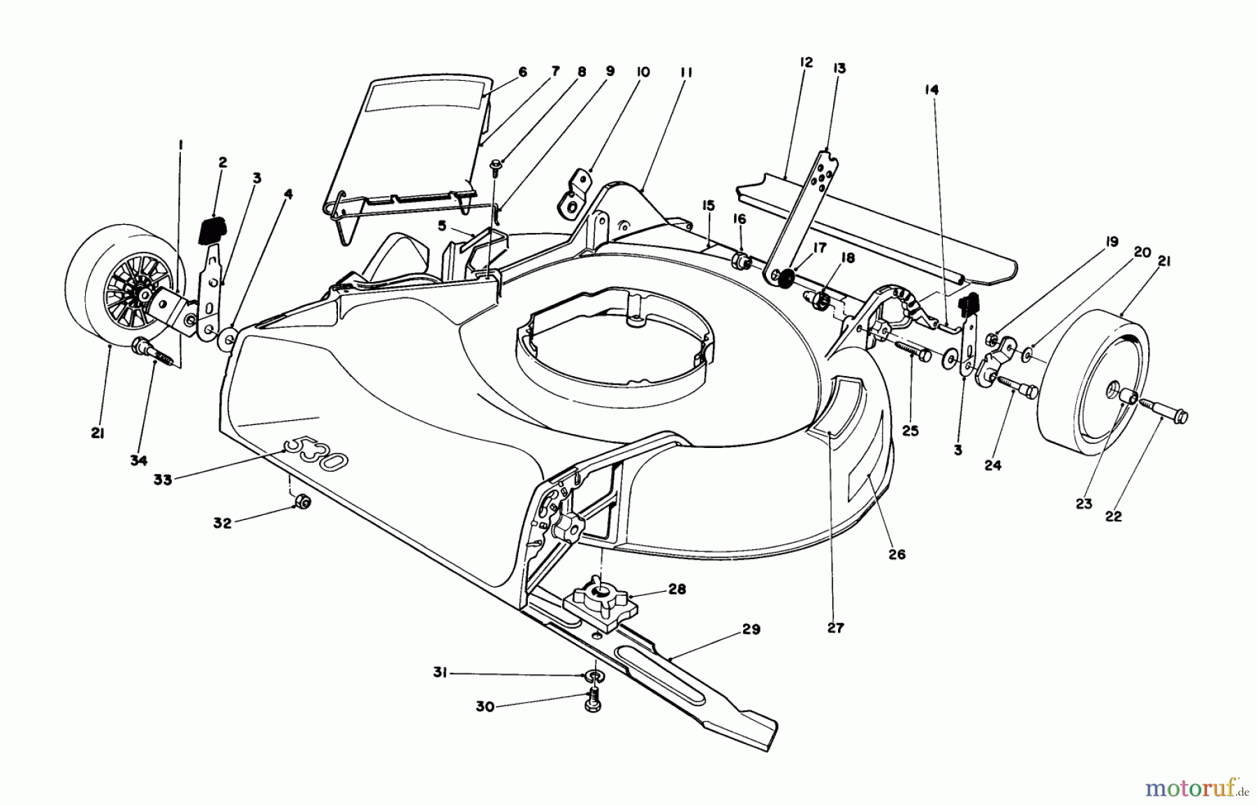  Toro Neu Mowers, Walk-Behind Seite 1 16202 - Toro Lawnmower, 1984 (4000001-4999999) HOUSING ASSEMBLY