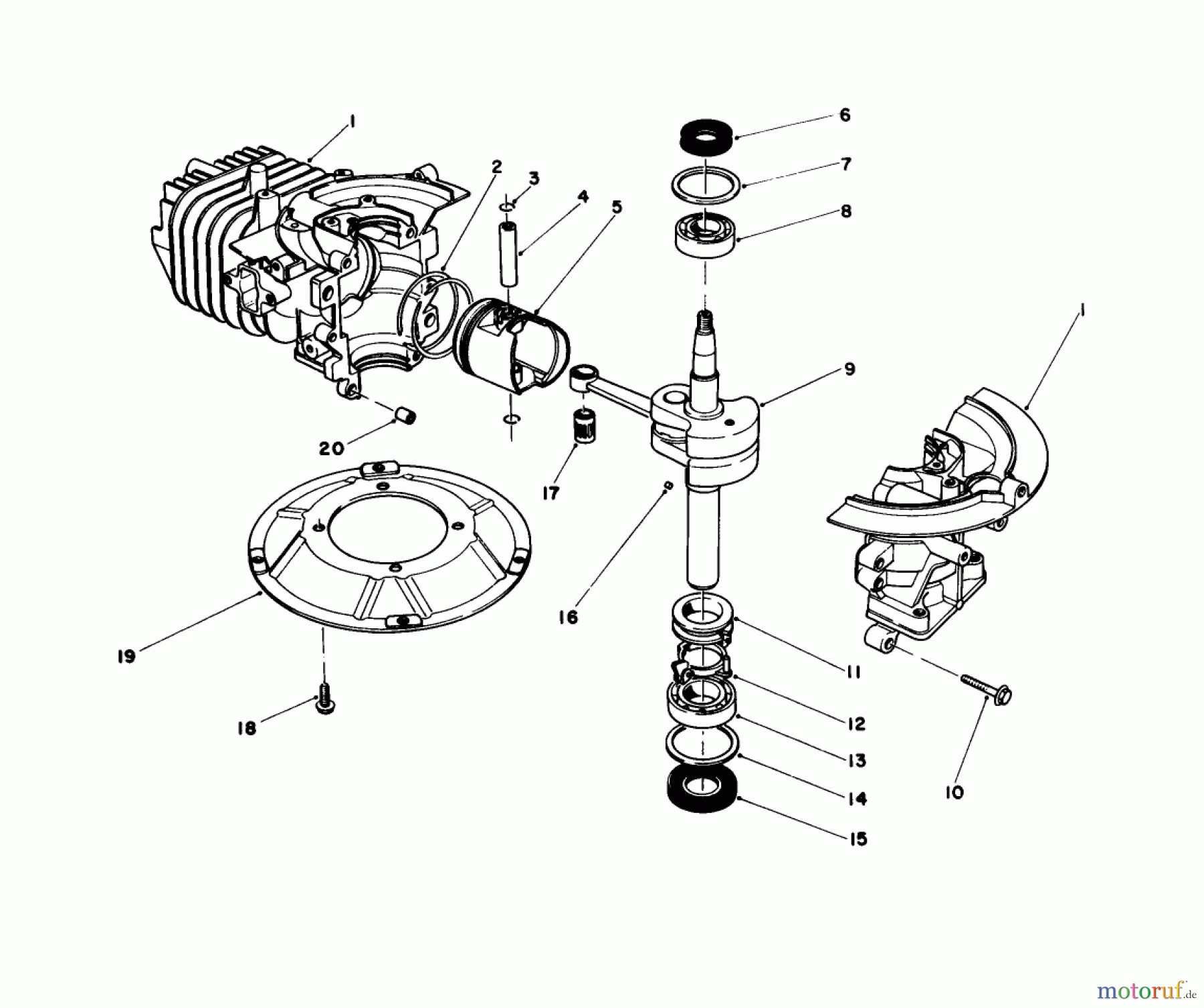  Toro Neu Mowers, Walk-Behind Seite 1 16202C - Toro Lawnmower, 1985 (5000001-5999999) CRANKSHAFT ASSEMBLY