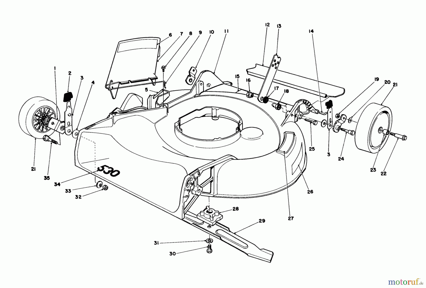  Toro Neu Mowers, Walk-Behind Seite 1 16202C - Toro Lawnmower, 1985 (5000001-5999999) HOUSING ASSEMBLY