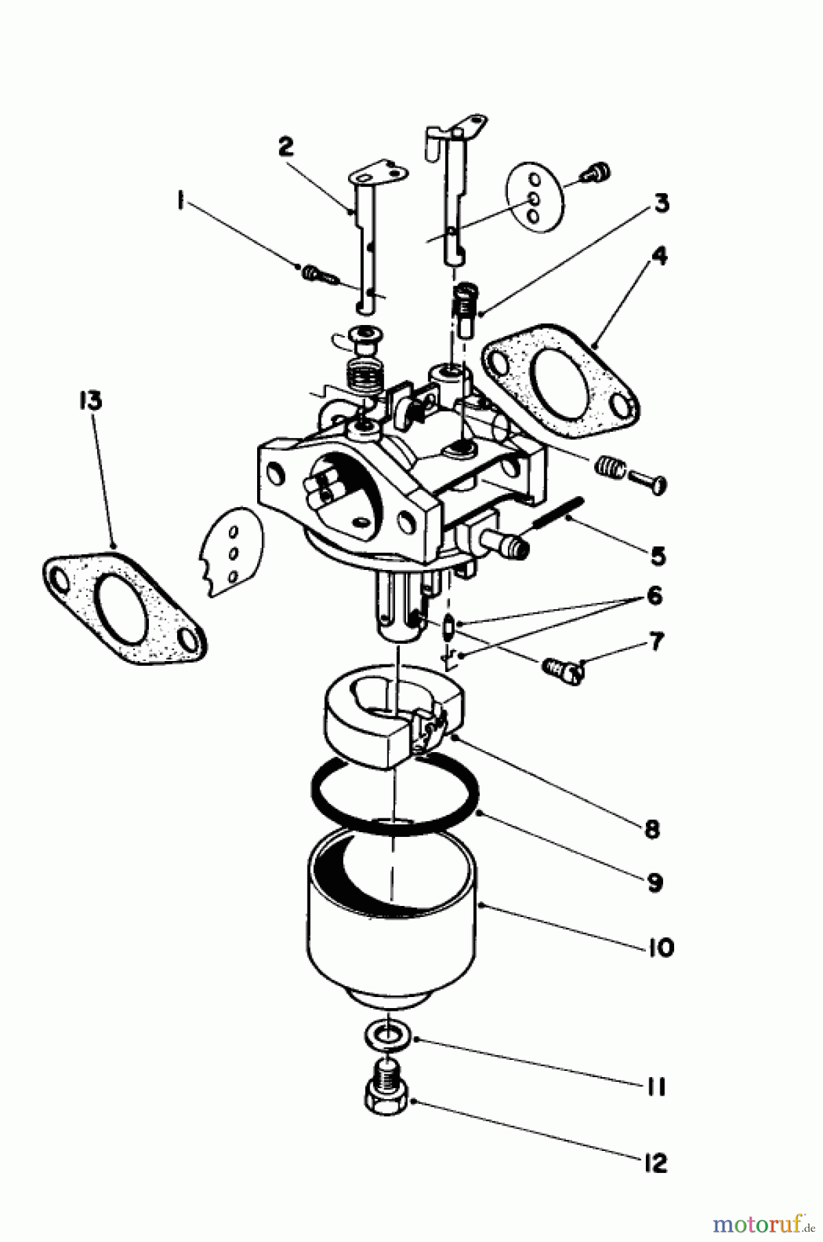  Toro Neu Mowers, Walk-Behind Seite 1 16212 - Toro Lawnmower, 1984 (4000001-4999999) CARBURETOR ASSEMBLY