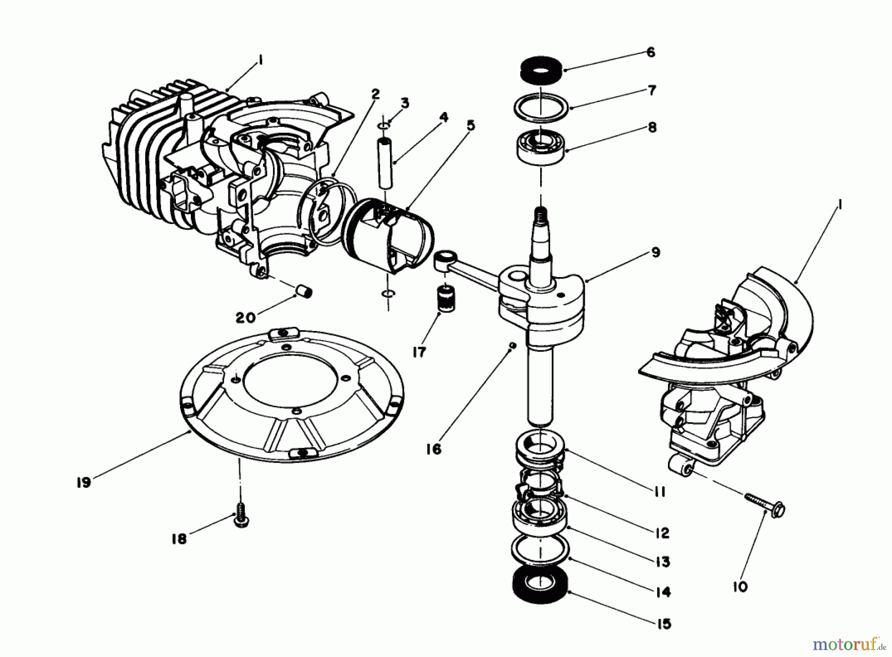  Toro Neu Mowers, Walk-Behind Seite 1 16212 - Toro Lawnmower, 1984 (4000001-4999999) CRANKSHAFT ASSEMBLY