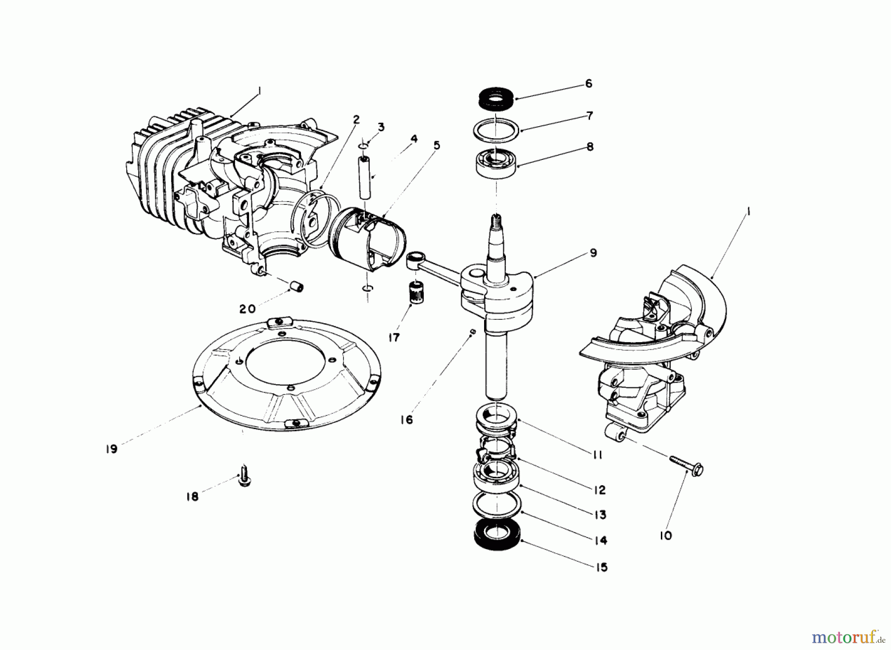  Toro Neu Mowers, Walk-Behind Seite 1 16212 - Toro Lawnmower, 1985 (5000001-5999999) CRANKSHAFT ASSEMBLY