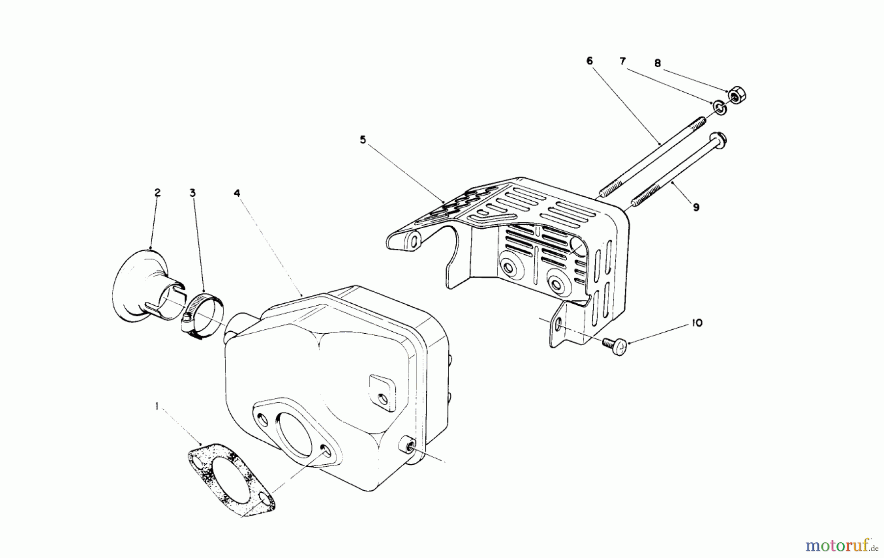  Toro Neu Mowers, Walk-Behind Seite 1 16212 - Toro Lawnmower, 1985 (5000001-5999999) MUFFLER ASSEMBLY