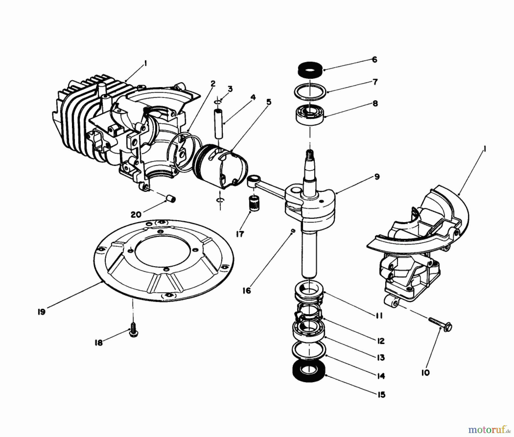  Toro Neu Mowers, Walk-Behind Seite 1 16212B - Toro Lawnmower, 1992 (2000001-2999999) CRANK SHAFT ASSEMBLY (MODEL NO. 47PM1-1)