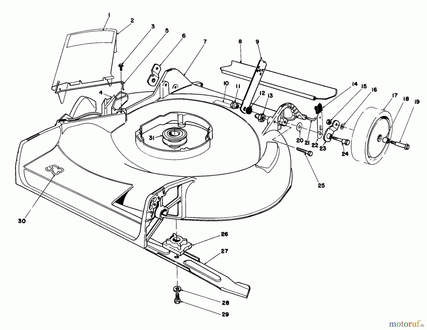  Toro Neu Mowers, Walk-Behind Seite 1 16212C - Toro Lawnmower, 1987 (7000001-7999999) HOUSING ASSEMBLY