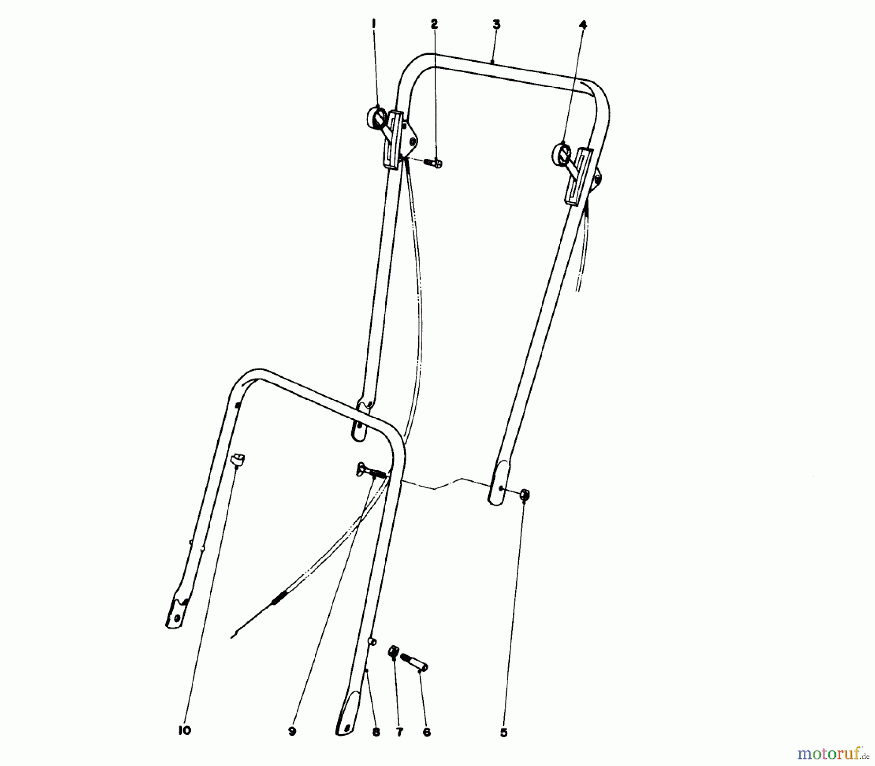  Toro Neu Mowers, Walk-Behind Seite 1 16255 - Toro Whirlwind, 1974 (4000001-4999999) HANDLE ASSEMBLY