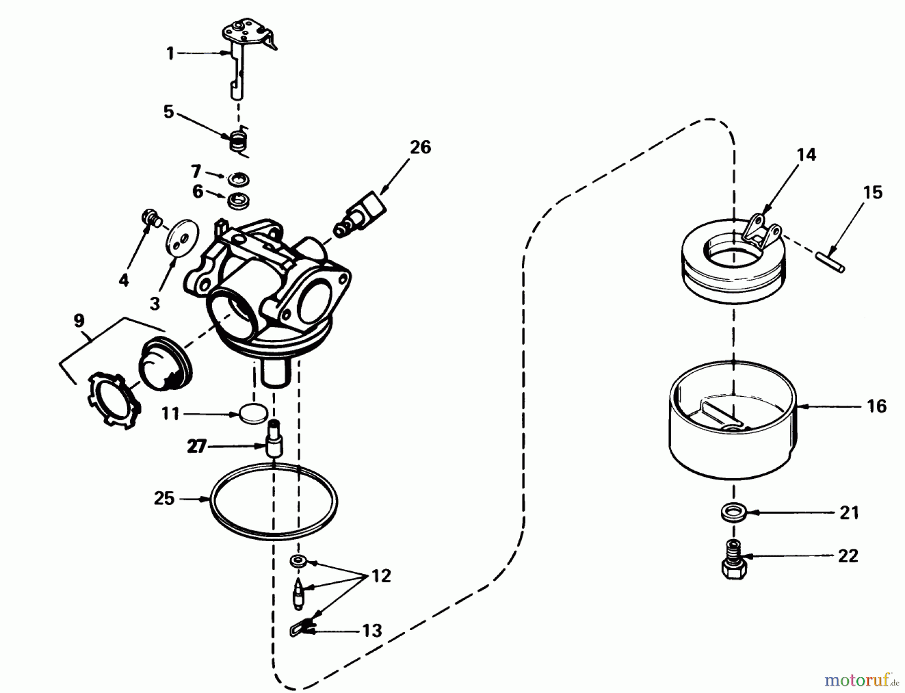  Toro Neu Mowers, Walk-Behind Seite 1 16297 - Toro Lawnmower, 1983 (3000001-3999999) CARBURETOR NO. 632050A