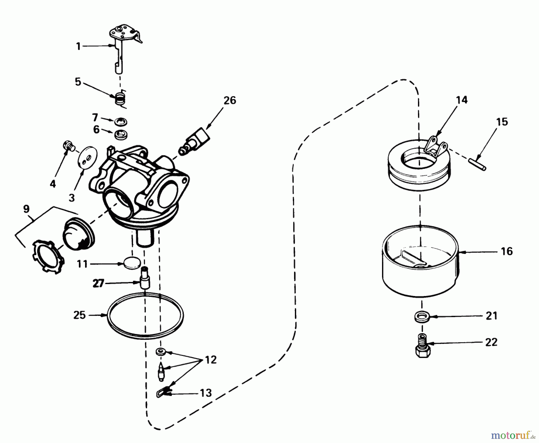  Toro Neu Mowers, Walk-Behind Seite 1 16297C - Toro Lawnmower, 1985 (5000001-5999999) CARBURETOR ASSEMBLY NO. 632050A