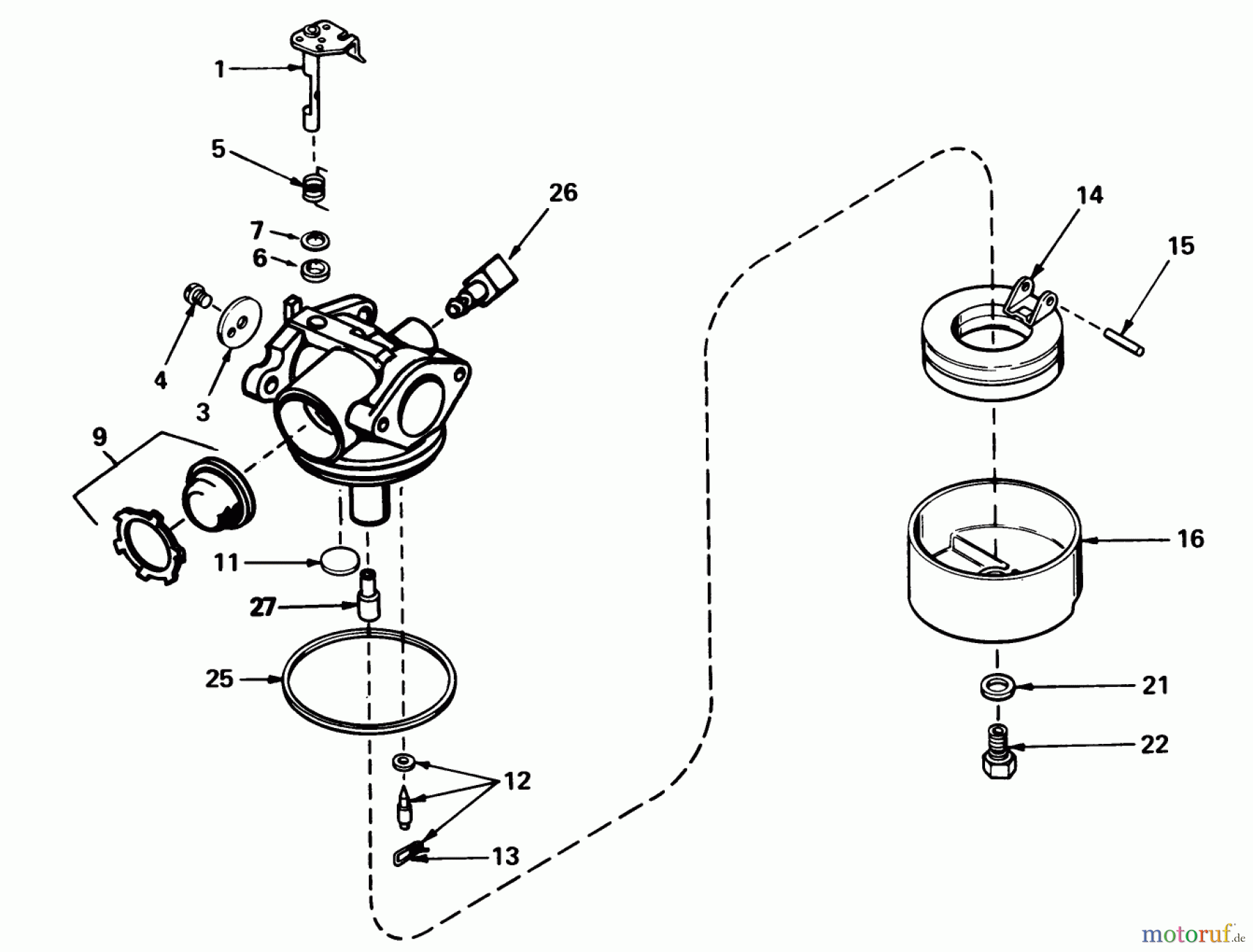  Toro Neu Mowers, Walk-Behind Seite 1 16299C - Toro Lawnmower, 1987 (7000001-7999999) CARBURETOR NO. 632050A