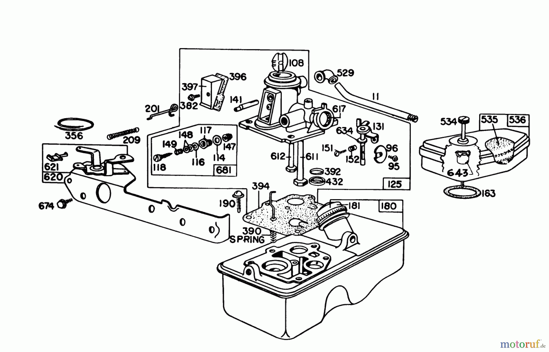  Toro Neu Mowers, Walk-Behind Seite 1 16320 - Toro Lawnmower, 1982 (2000001-2999999) ENGINE BRIGGS & STRATTON MODEL 92908-2052-01