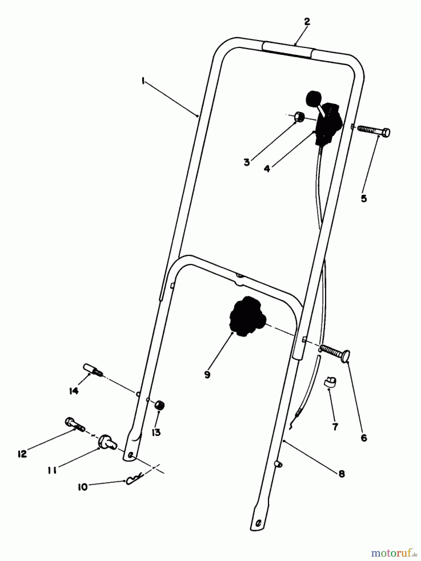  Toro Neu Mowers, Walk-Behind Seite 1 16330 - Toro Lawnmower, 1985 (5000001-5999999) HANDLE ASSEMBLY