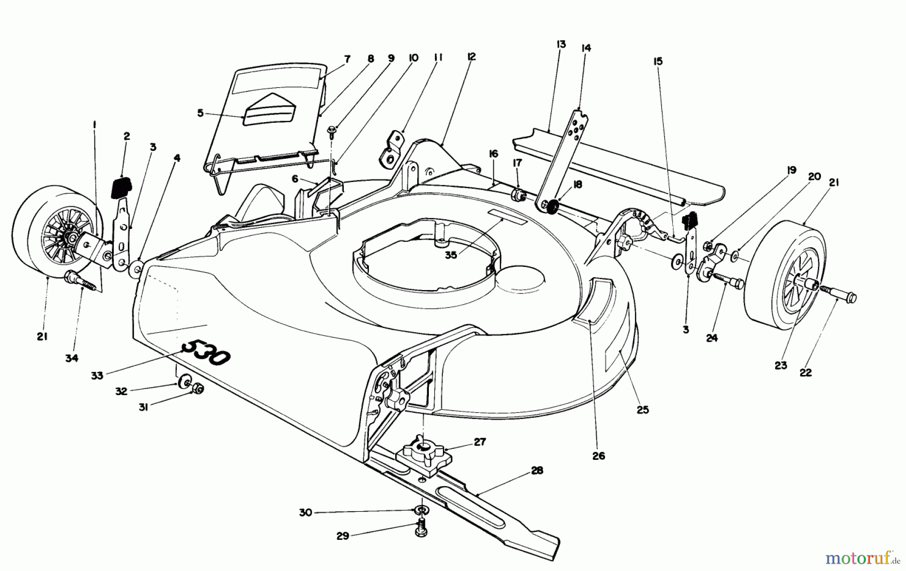  Toro Neu Mowers, Walk-Behind Seite 1 16340C - Toro Lawnmower, 1986 (6000001-6999999) HOUSING ASSEMBLY