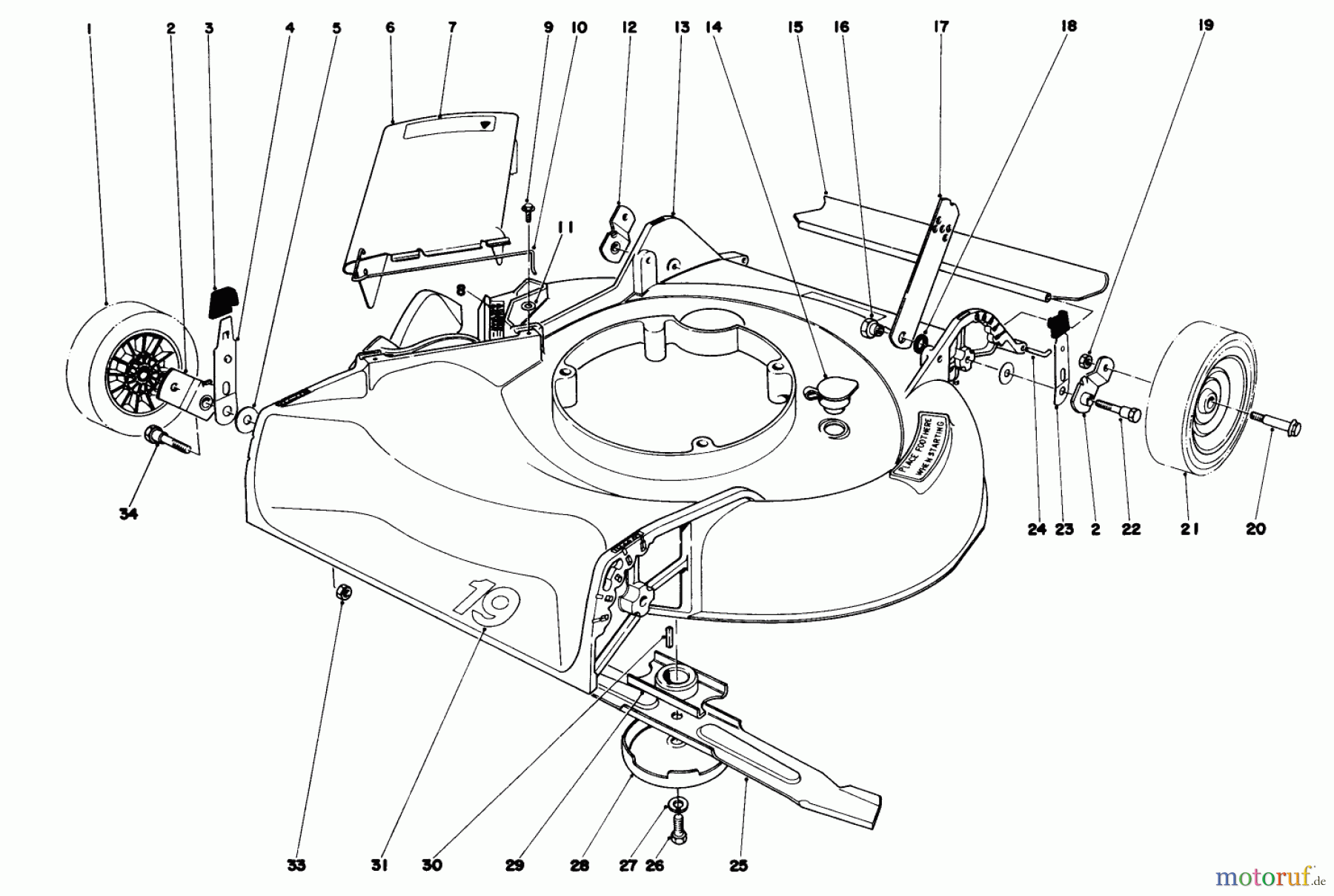  Toro Neu Mowers, Walk-Behind Seite 1 16350 - Toro Lawnmower, 1979 (9000001-9999999) HOUSING ASSEMBLY