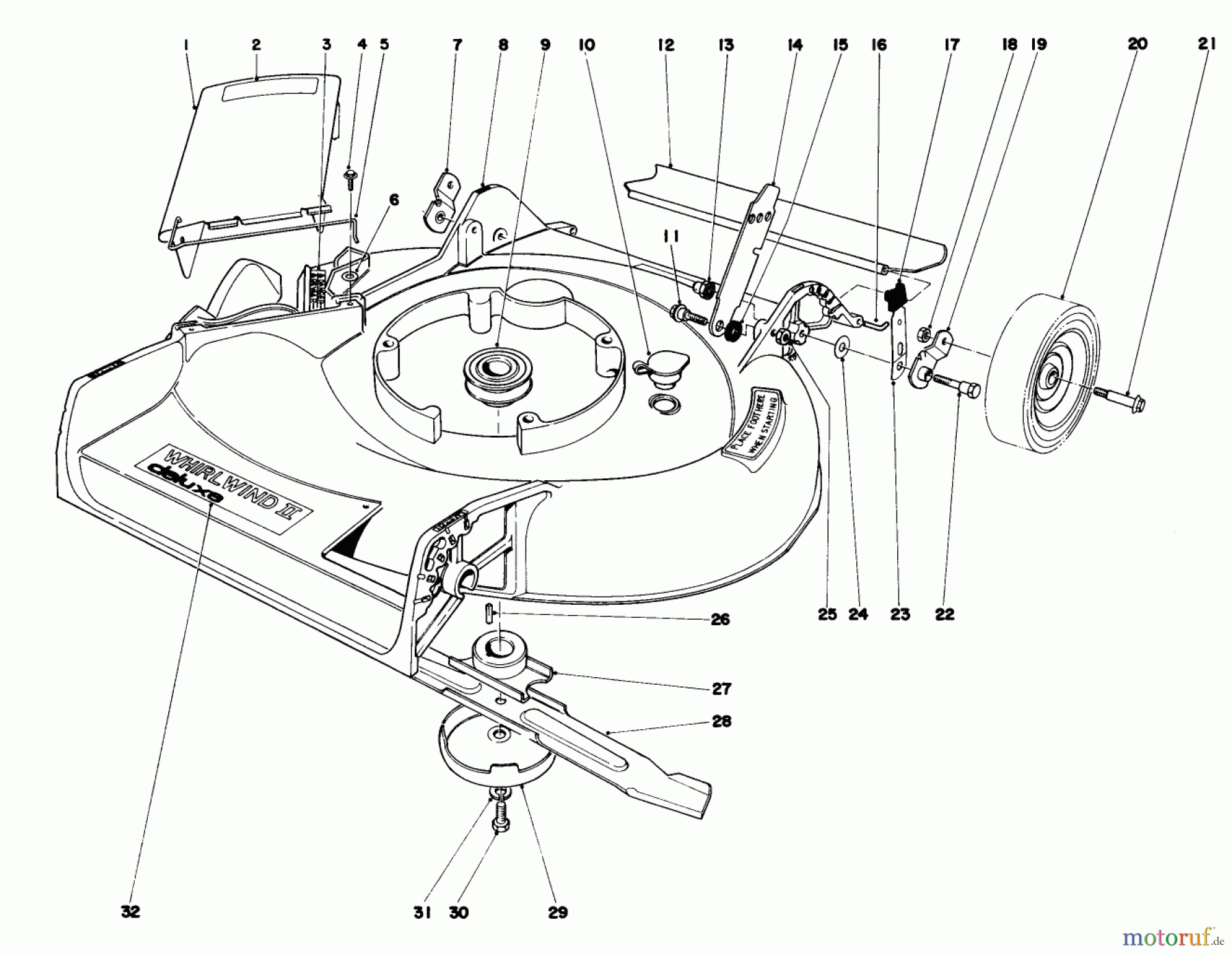  Toro Neu Mowers, Walk-Behind Seite 1 16360 - Toro Whirlwind, 1979 (9000001-9999999) HOUSING ASSEMBLY MODEL 16390