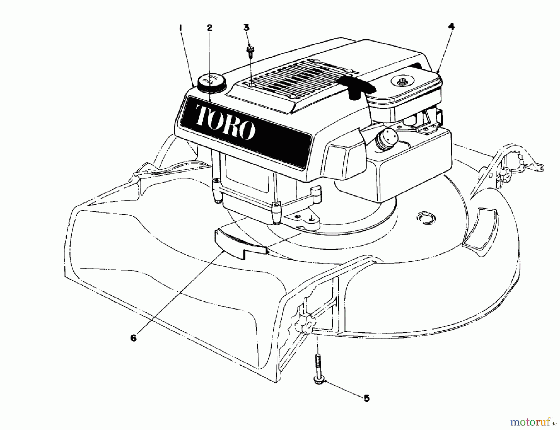  Toro Neu Mowers, Walk-Behind Seite 1 16360 - Toro Whirlwind, 1980 (0000001-0999999) ENGINE ASSEMBLY