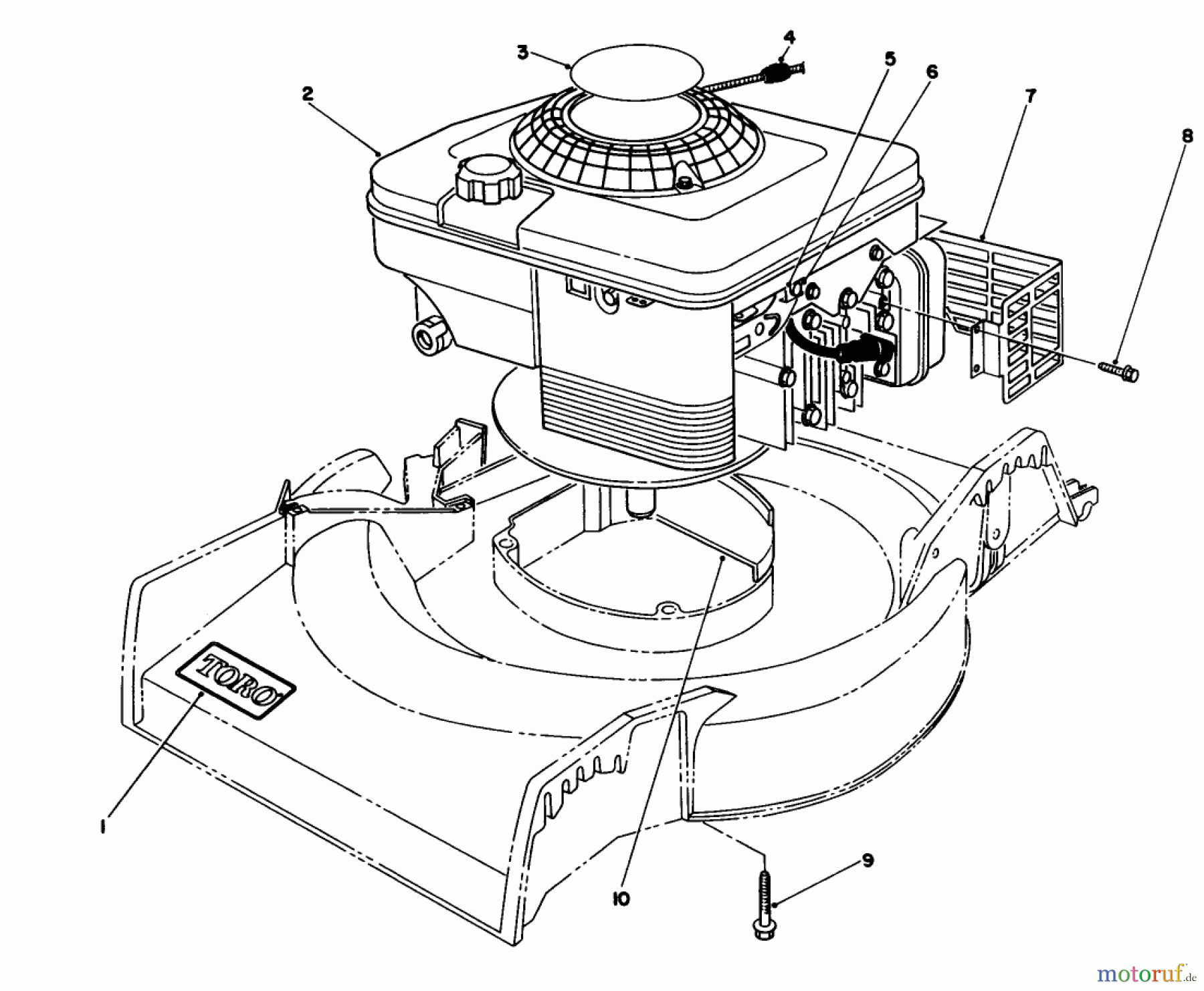  Toro Neu Mowers, Walk-Behind Seite 1 16400 - Toro Lawnmower, 1992 (2000001-2999999) ENGINE ASSEMBLY