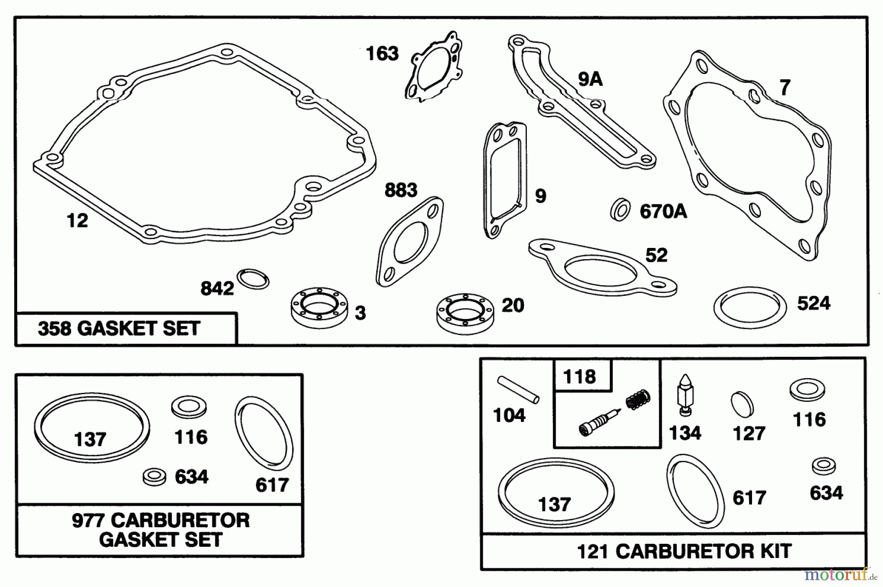  Toro Neu Mowers, Walk-Behind Seite 1 16401 - Toro Side Discharge Mower, 1997 (7900001-7999999) ENGINE BRIGGS & STRATTON MODEL 127702-0645-01 #9