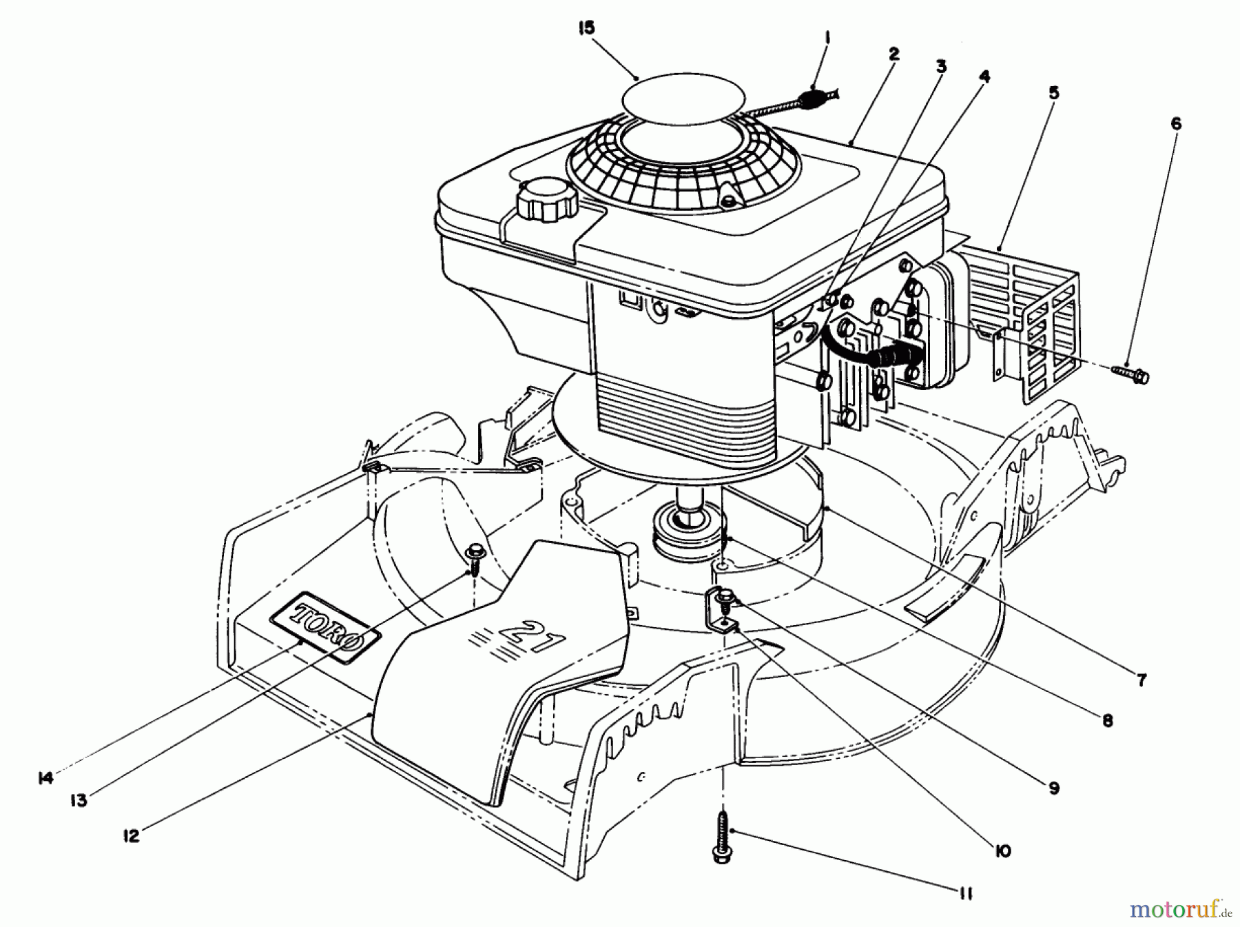  Toro Neu Mowers, Walk-Behind Seite 1 16402 - Toro Lawnmower, 1991 (1000001-1999999) ENGINE ASSEMBLY