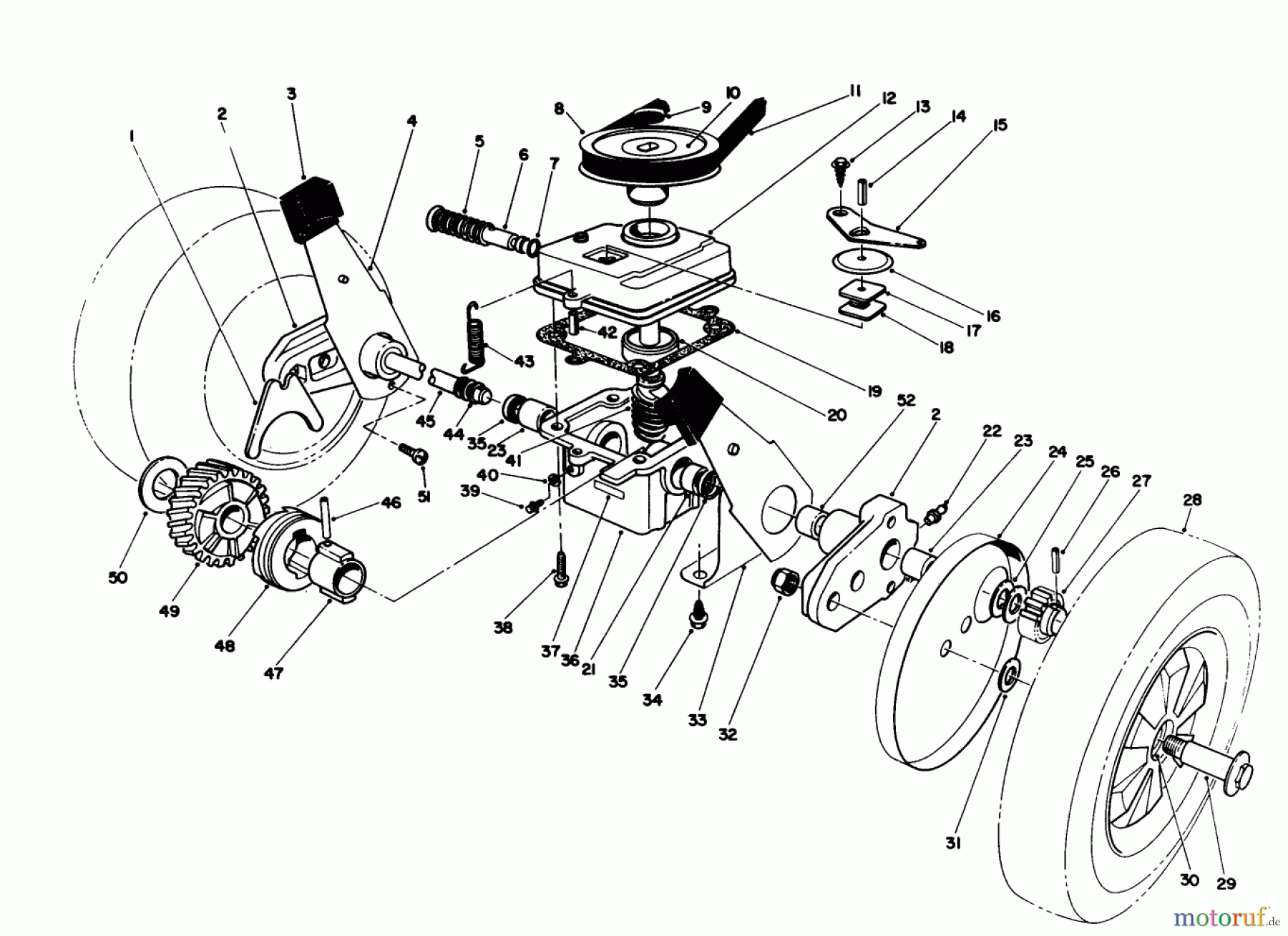  Toro Neu Mowers, Walk-Behind Seite 1 16402 - Toro Lawnmower, 1991 (1000001-1999999) GEAR CASE ASSEMBLY