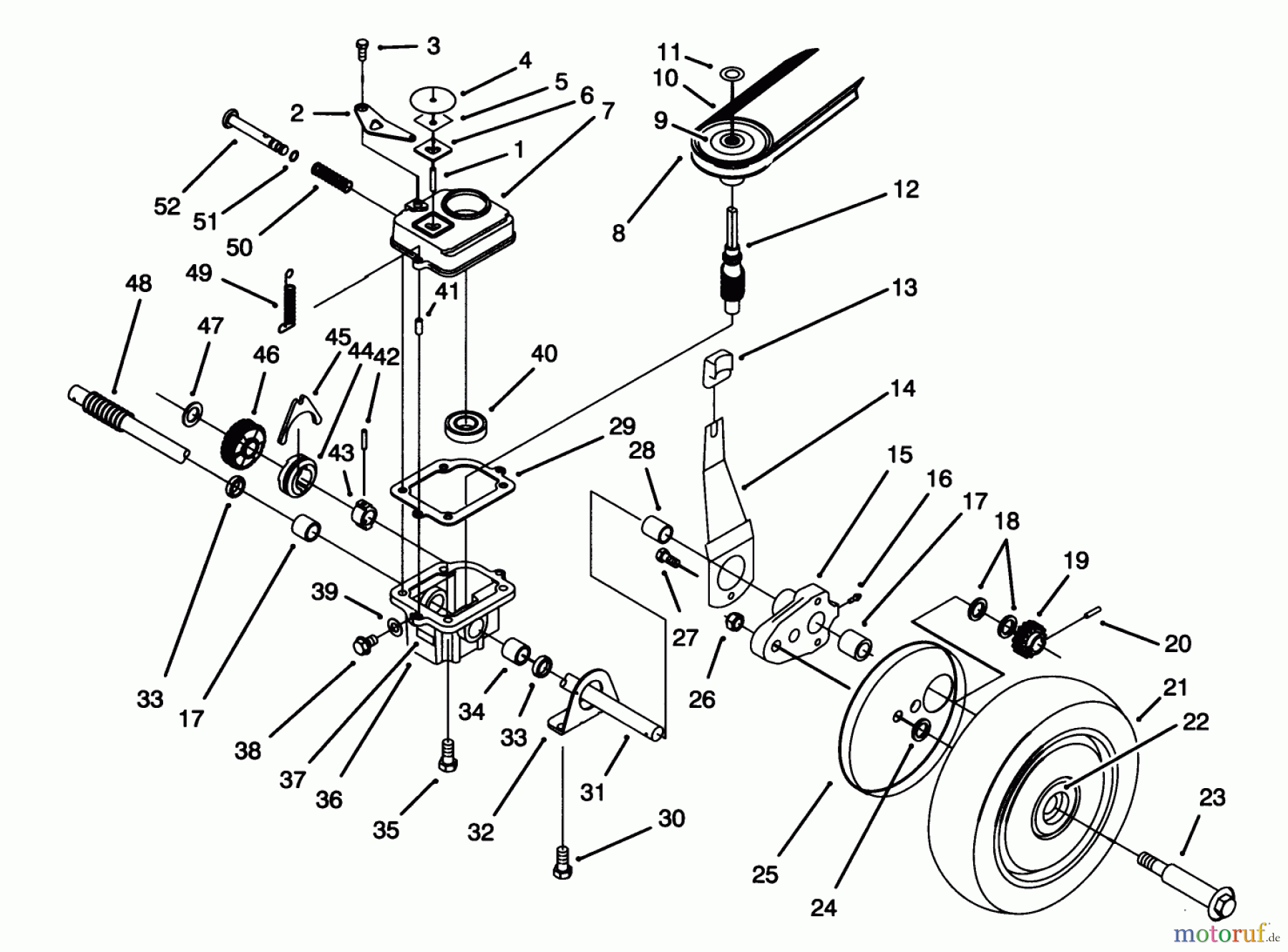  Toro Neu Mowers, Walk-Behind Seite 1 16411 - Toro Lawnmower, 1993 (3900001-3999999) GEAR CASE ASSEMBLY