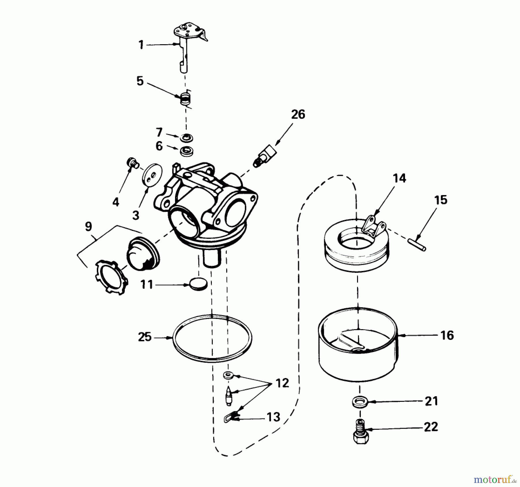  Toro Neu Mowers, Walk-Behind Seite 1 16575 - Toro Lawnmower, 1985 (5000001-5999999) CARBURETOR NO. 632098